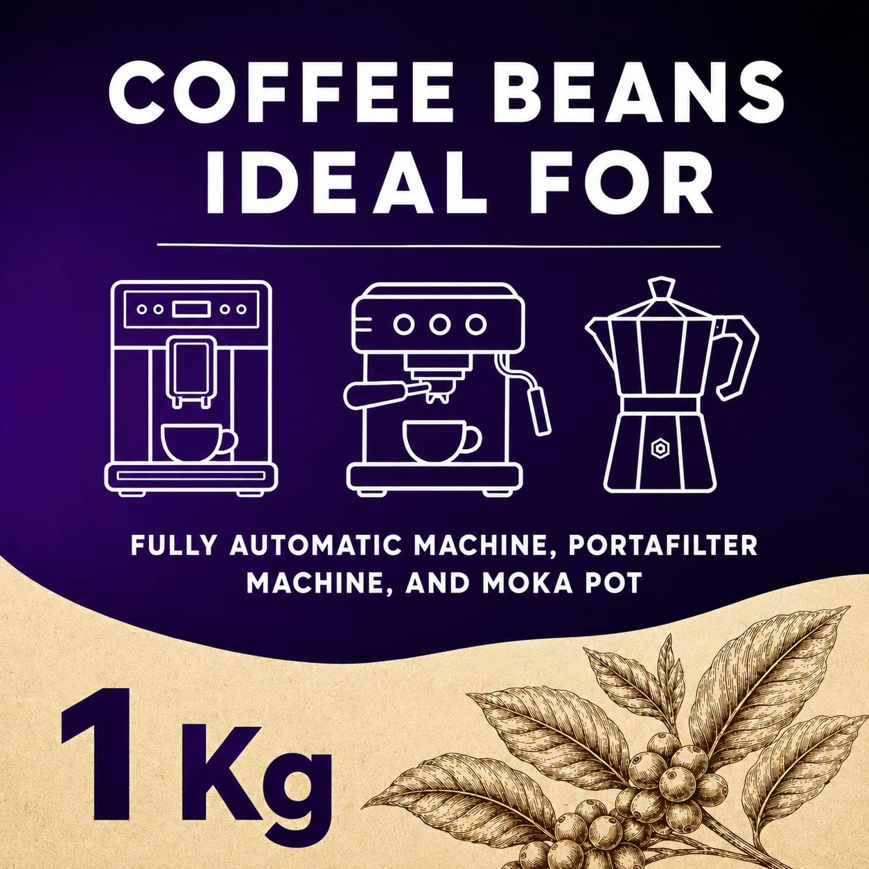 UMBRELLA KUGA Espresso in grani 1 kg, chicchi interi, tostatura lenta belga, 30% Arabica & 70% Robusta, cioccolato-nocciola, intenso, basso in acidità, per macchina automatica, espresso & moka