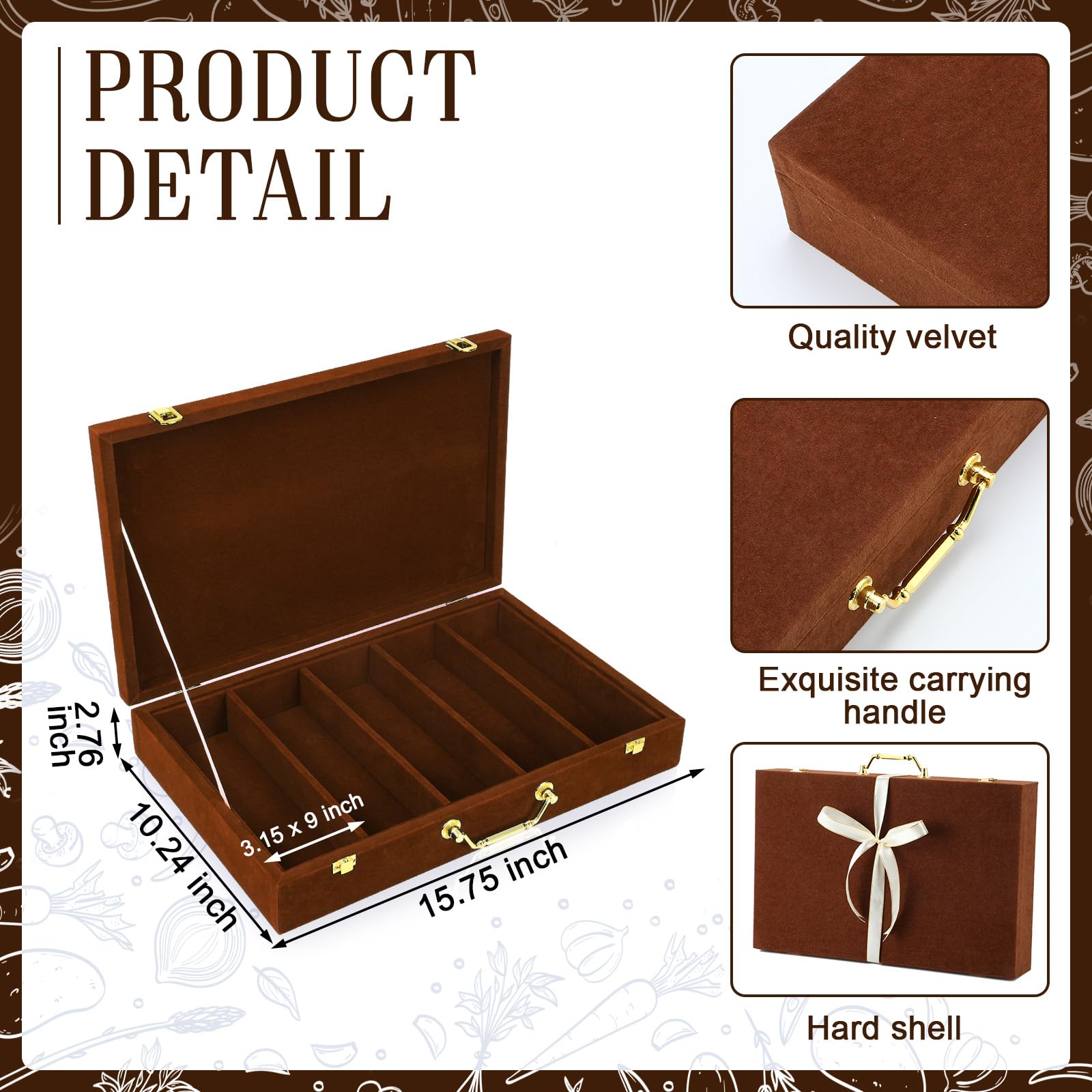 Pickmesh Besteck-Aufbewahrungsbox mit Deckel, Kaffee, 1 Schicht
