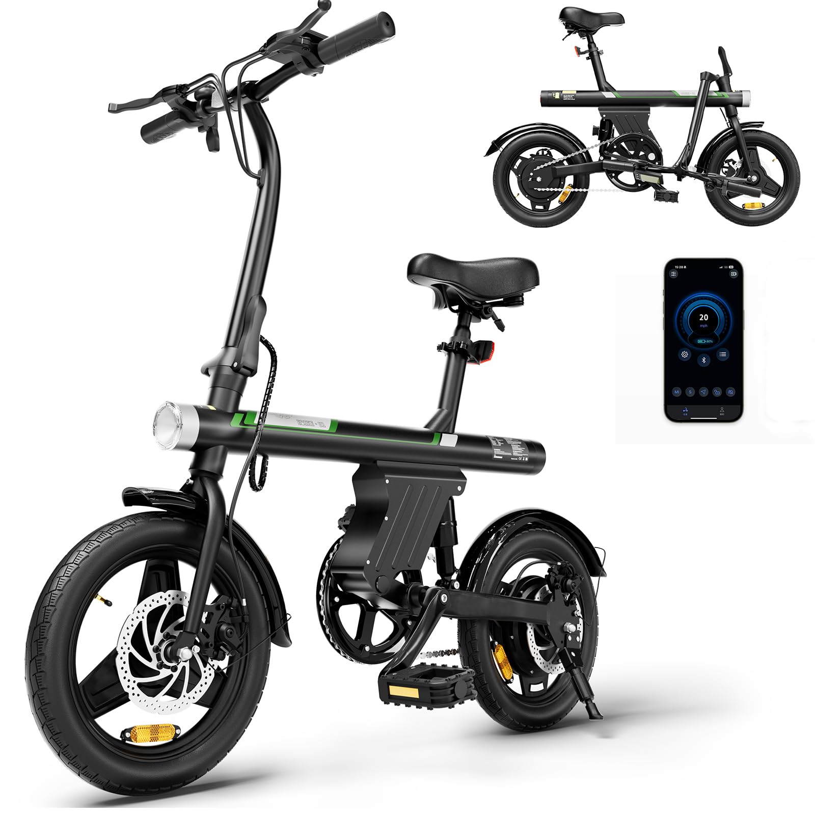 AYOLNY Mini Foldable Electric Bike for Adults,