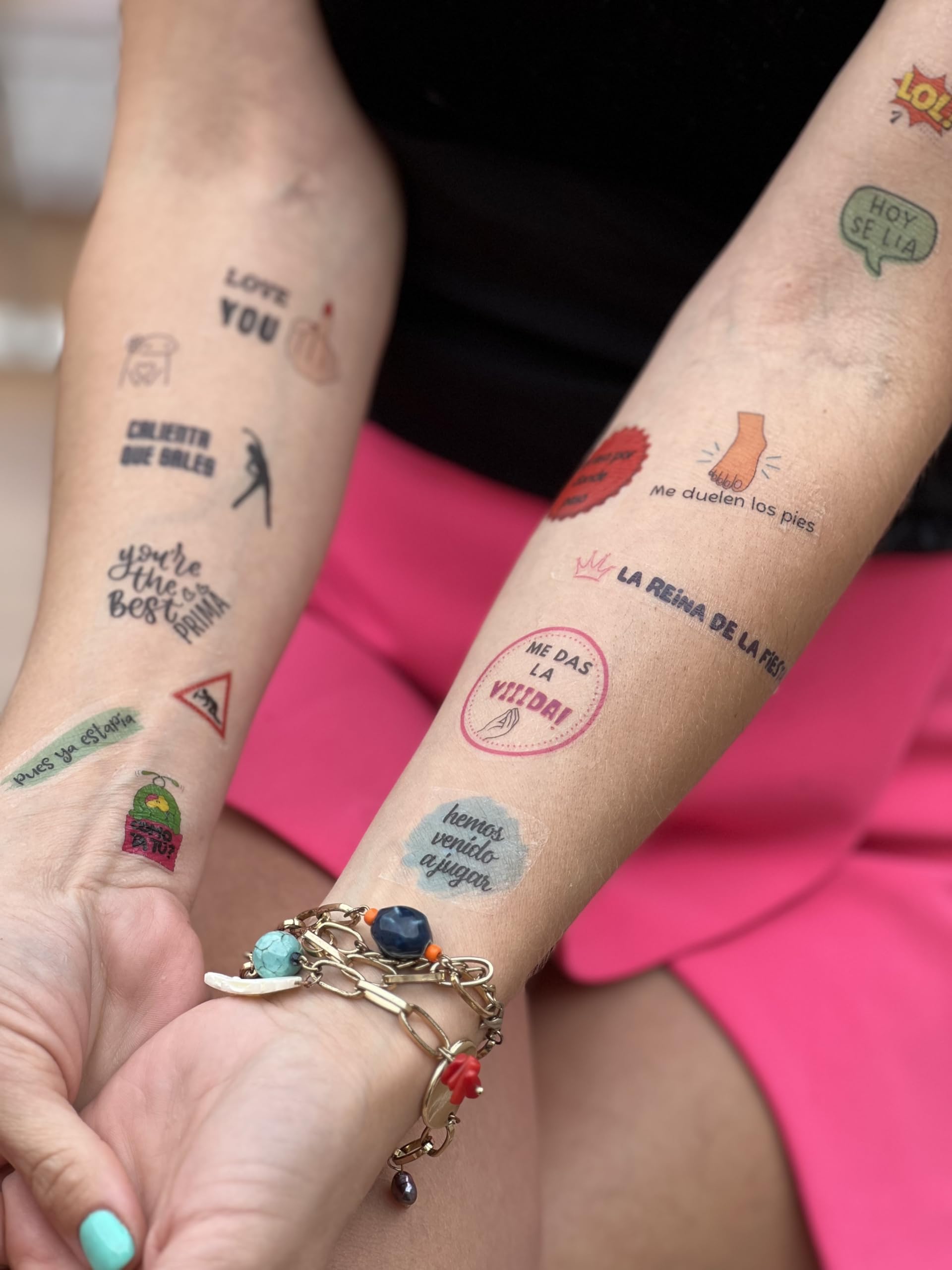 Uvimark | Tatuajes Temporales Fiesta | Más de 100 Calcomanías Divertidas | Calcomanías para Fiestas con Diseños Variados | Tatuajes Falsos Diversión