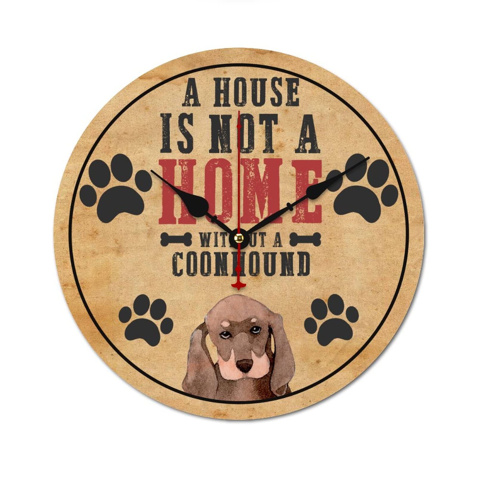 Horloge silencieuse Coonhound sans tic-tac pour chambre
