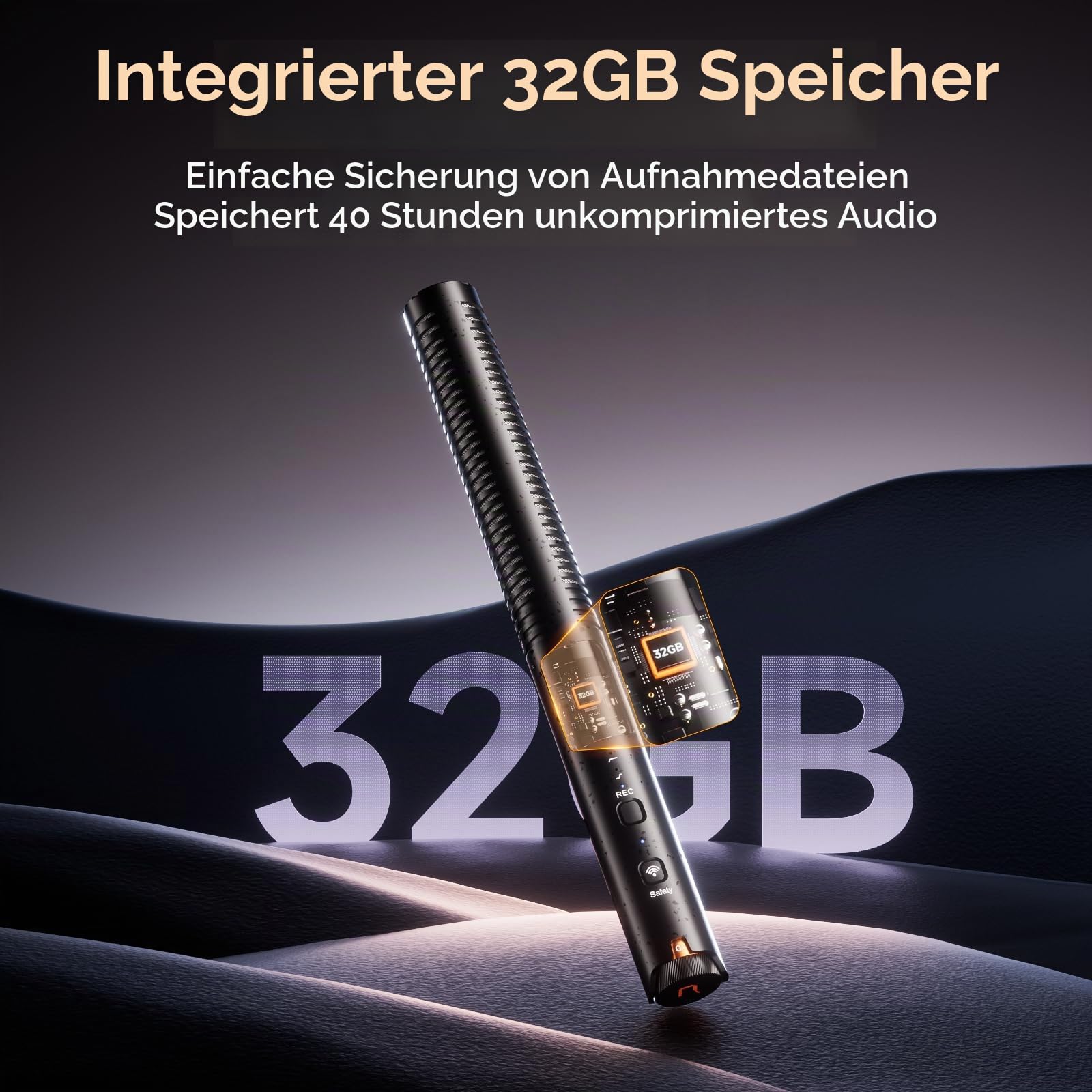 COMICA VM40 Combo Zweikanalige Kabellos Kamera Richtmikrofon (1RX + 2TX) | 32G Onboard-Aufzeichnung, 48kHz/32Bit Auflösung, Noise Cancelling, für Canon, Nikon, Sony Kamera, Camcorder, Content Creation