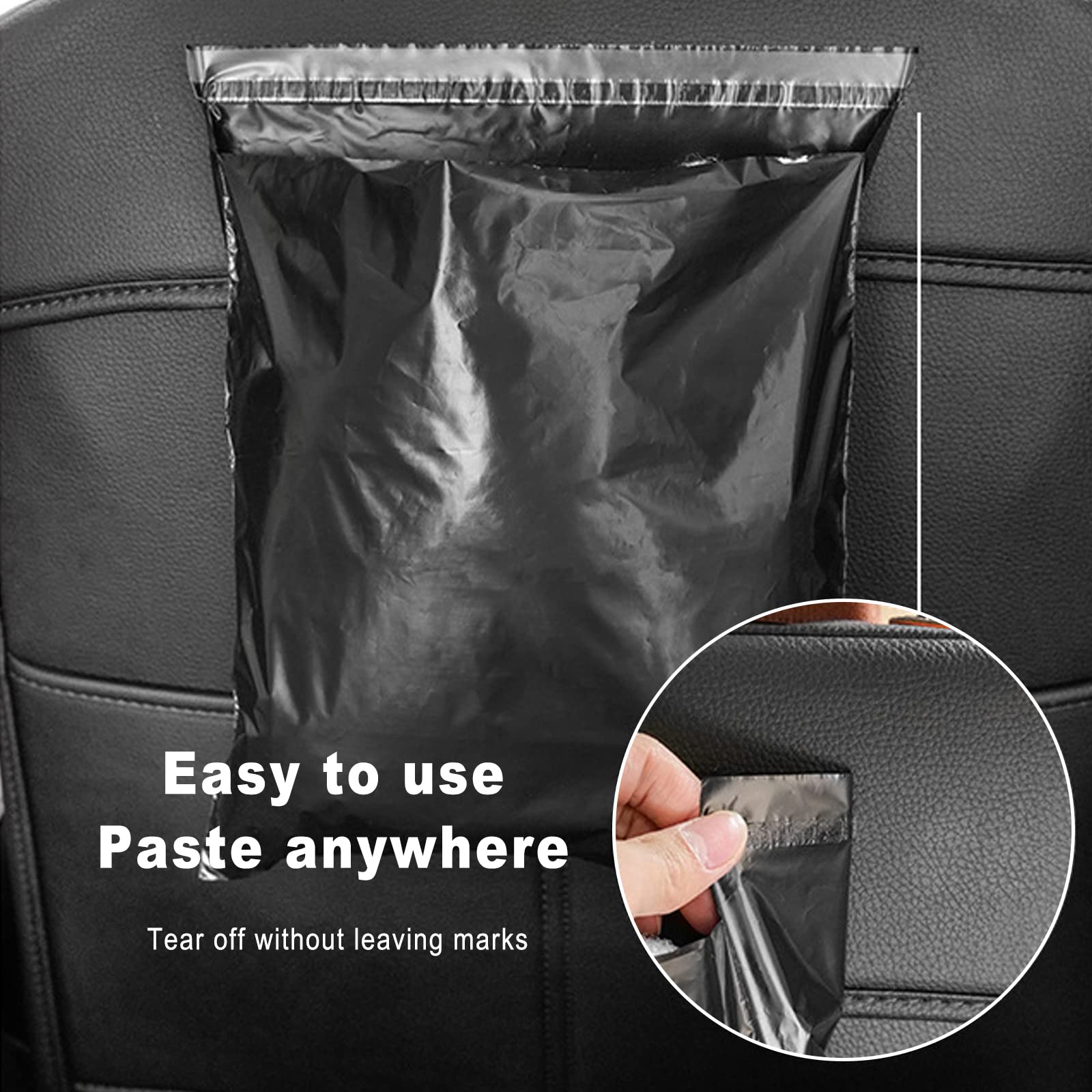 Einweg Auto Müllbeutel 105 Stück, Vomit Bags, Tragbare Selbstklebende Reinigungsbeutel, Einfach Aufkleben und Aufhängen, für Autos Küche Schlafzimmer Büro Reisen Camping (Schwarz)