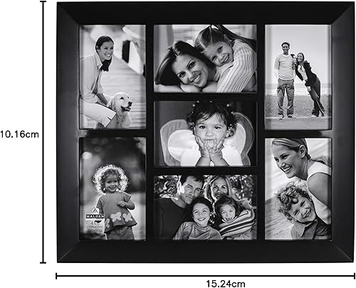 Miniatura 9 de Malden International Designs - Marco de foto tipo collage biselados de madera de nogal para 3 fotos de 4 x 6