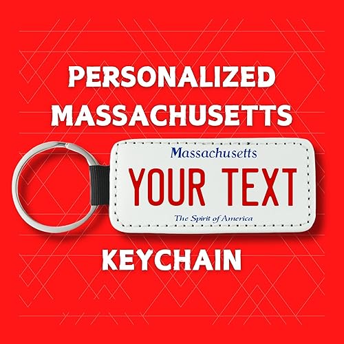 Miniatura 8 de Teamlogo Llavero personalizado de piel sintética para placa de matrícula de Nueva Jersey, decorado a medida con cualquier nombre o texto que desees.
