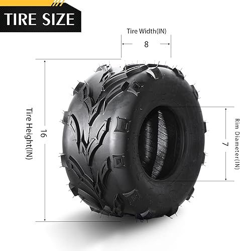 Miniatura 3 de Juego de 2 neumáticos ATV 16x8-7 16/8-7 sin cámara Quad UTV Go Kart ATV neumático 4PR