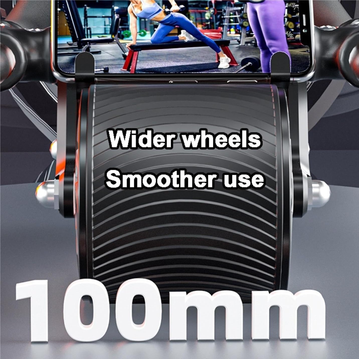 rullo addominale, Ruota addominale con rimbalzo automatico, for l'allenamento dei muscoli addominali, portata elevata di 100 kg