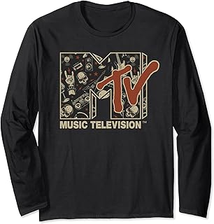x MTV - MTV Rock n Roll Music Hard Heavy Metal Skull Guitar Vintage Long...