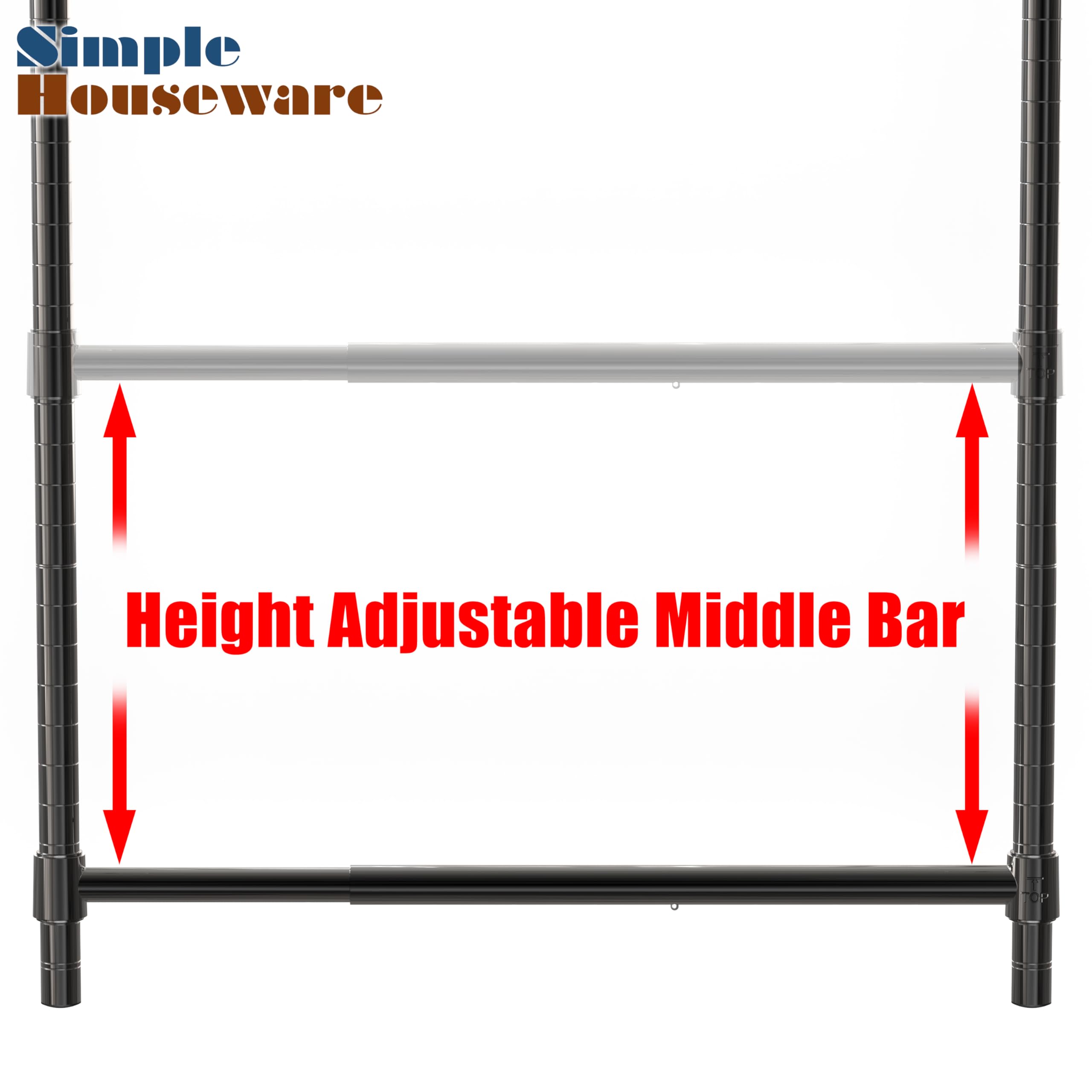 Simple Houseware Asta Appendiabiti sopra la Porta, Argento