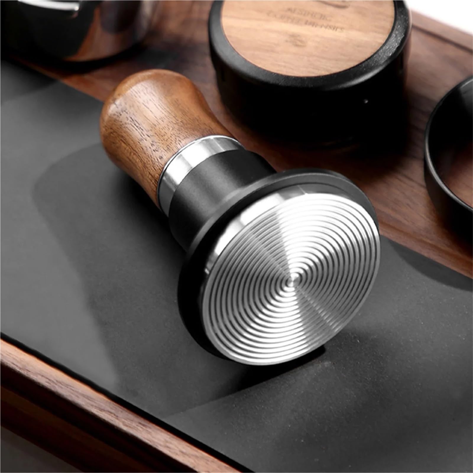 Pressino for Caffè Da 30 Libbre, 51 Mm, 58 Mm, Calibrato, Caricato A Molla, A Pressione Costante, for Livellare Il Caffè.(Black 58mm)