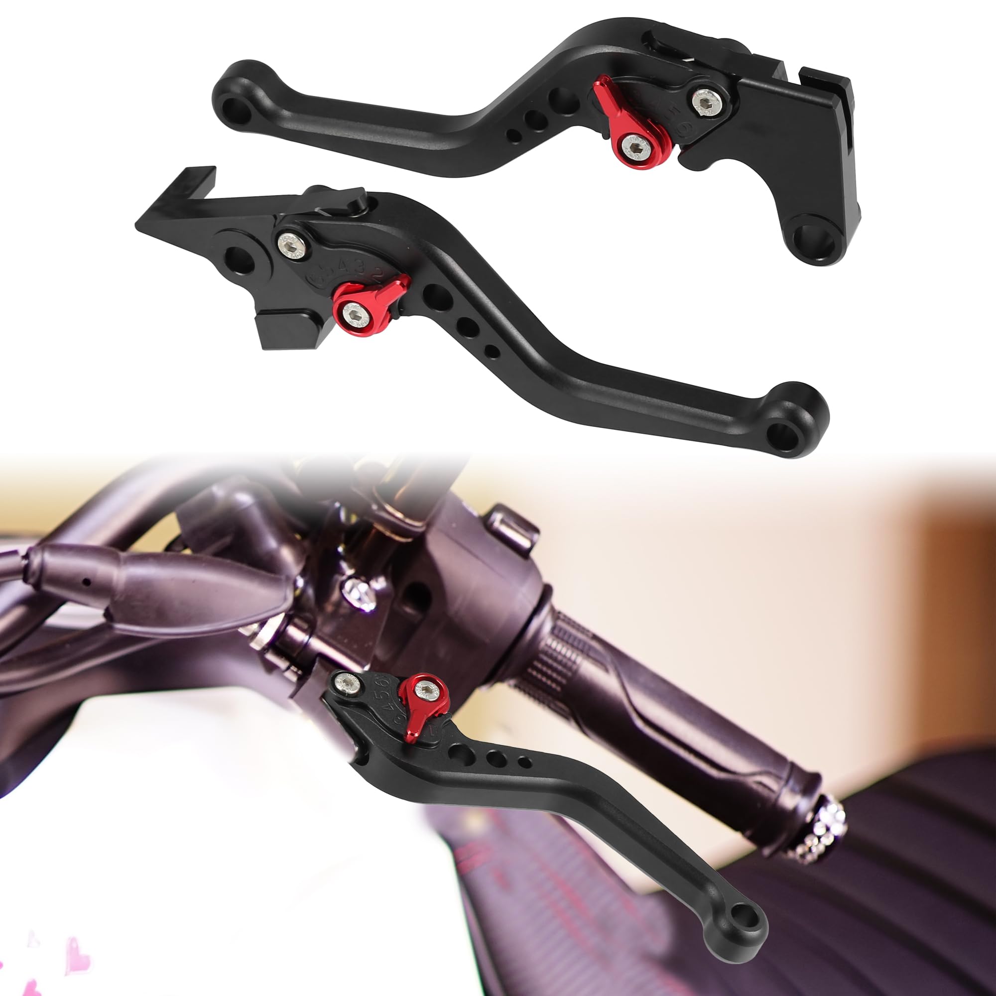 QUARKZMAN 1 Par de Palancas de Freno Y Embrague Cnc para Yamaha Fz6 Fazer Negro