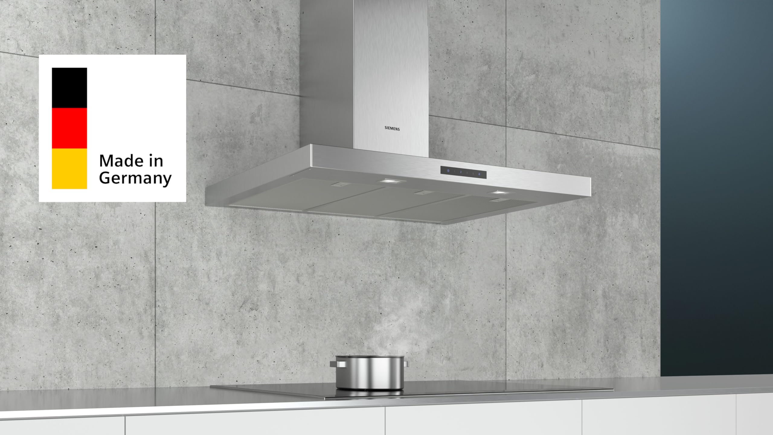 Siemens LC96BBM50 Dunstabzugshaube, Wandhaube, 90 cm, Metall-Fettfilter, Elektronische Steuerung, Edelstahl