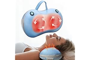 Neck Massager by Luxfit: Pain Relief, Deep Tissue, Heated Kneading Back Massage Pillow