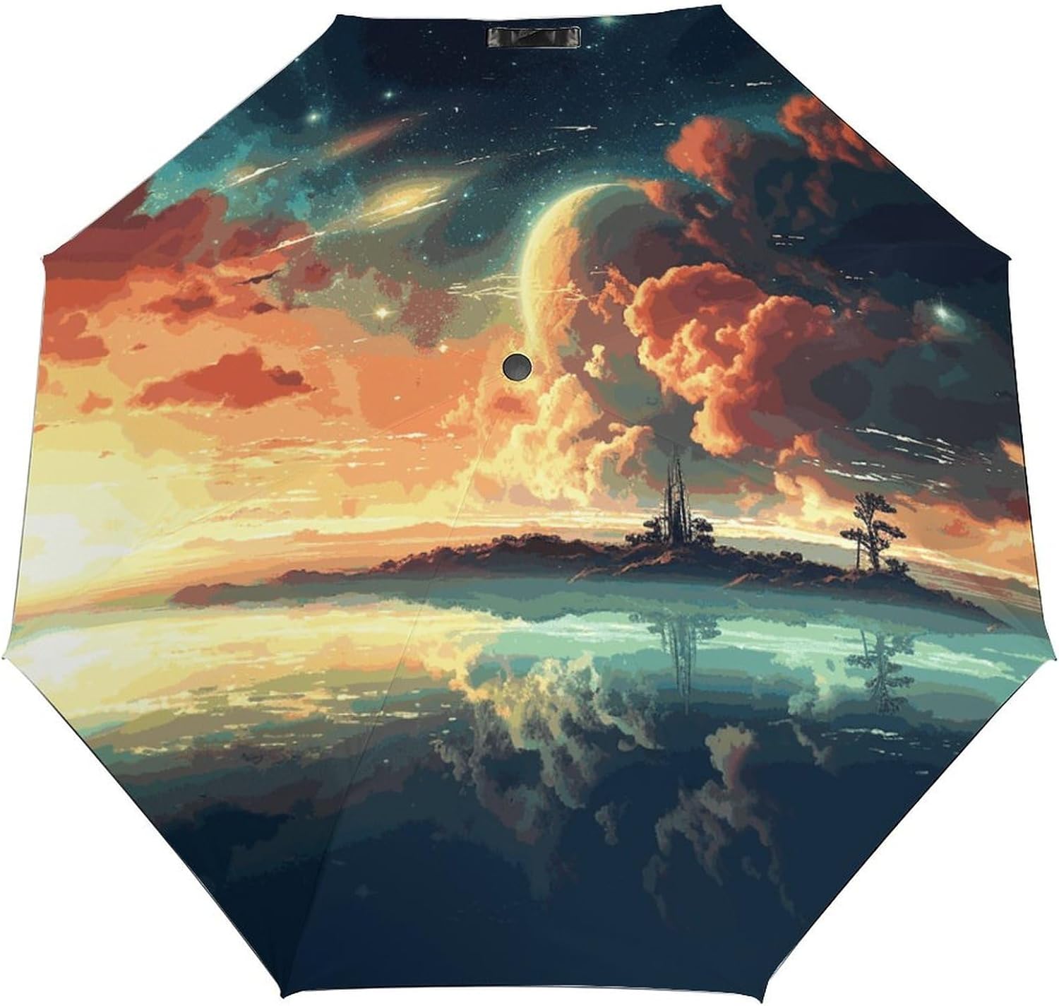 Windproof Travel Umbrella Anime Sky Folding Small Sun Umbrella Lightweight Small And Compact Suit for Pocket