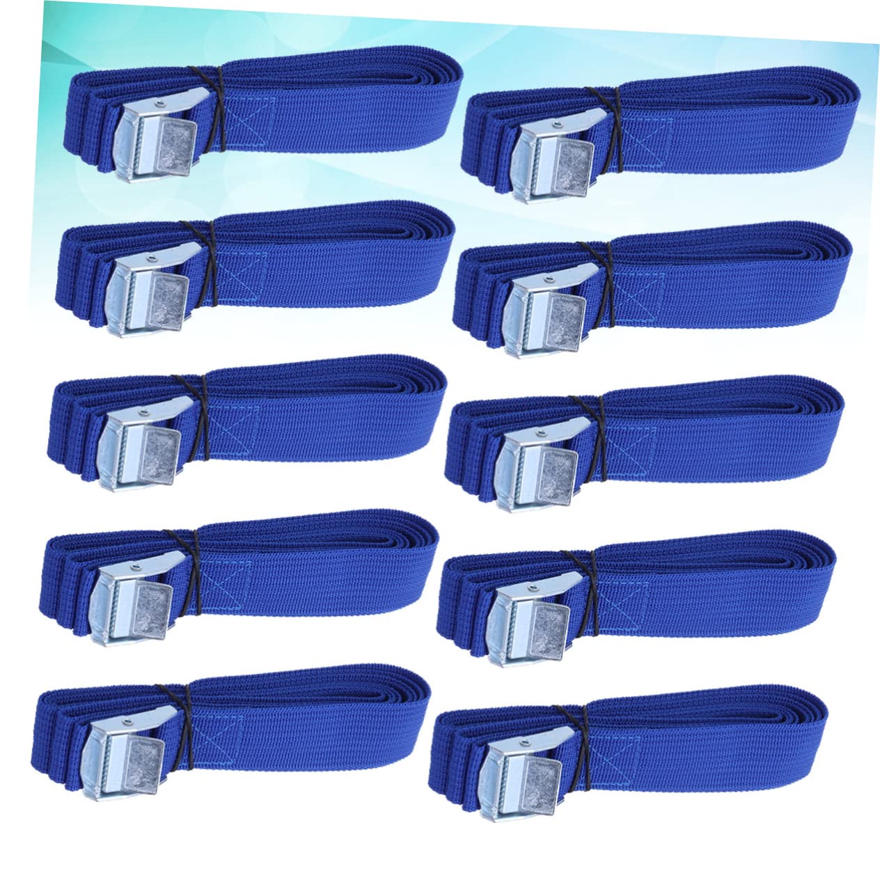 10stücke Teiliges Zurrgurte Aus Dickem Nylon Mit Stahl-Schnellverschluss Lange Ladungssicherung Gurte Robuste Spanngurte Für Dachgepäckträger Kajaks Koffer Und Transport Blau
