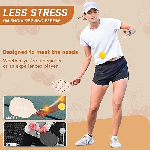 Miniatura 4 de Palas de pickleball aprobadas por USAPA, juego de 2 palas de pickleball de polipropileno, núcleo de panal de abeja, juego de pickleball de fibra de