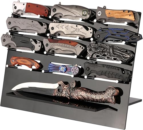 HHUXIUE Estante de exhibición de cuchillos, organizador de cuchillos de bolsillo, estante de exhibición de cuchillos de bolsillo, organizador de