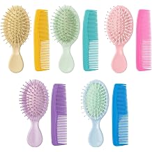 20pack Bulk Mini Hair Brush and Comb Set, 5 Colors