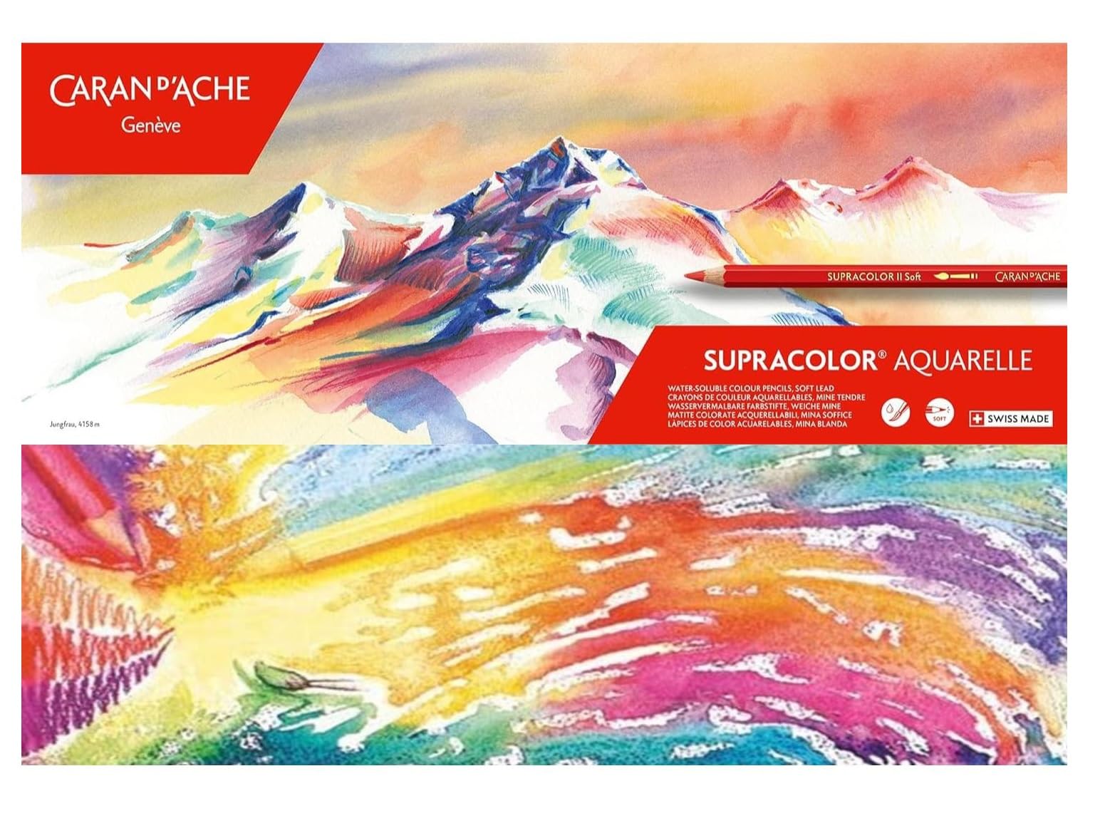 CARAN D ACHE Supracolor 18 matite colorate acquerellabili e 1 carta