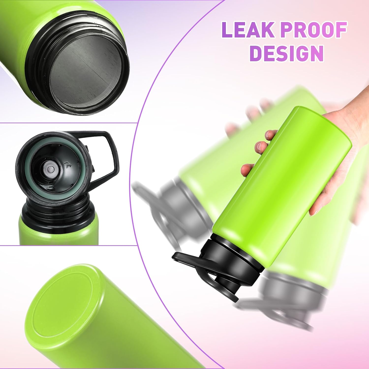 Mimorou 10 Pieces 20oz Reusable Aluminum Water Bottles Bulk Multicolor Outdoor Sports Water Bottles for Travel, Gym, Hiking, Cycling, Camping, Fishing, Snap Lid(Macaron Color) - Image 4