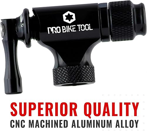 Miniatura 6 de Pro Bike Tool Inflador de CO2 rápido y fácil  Compatible con válvulas Presta y Schrader  Bomba de neumáticos de bicicleta para bicicletas de