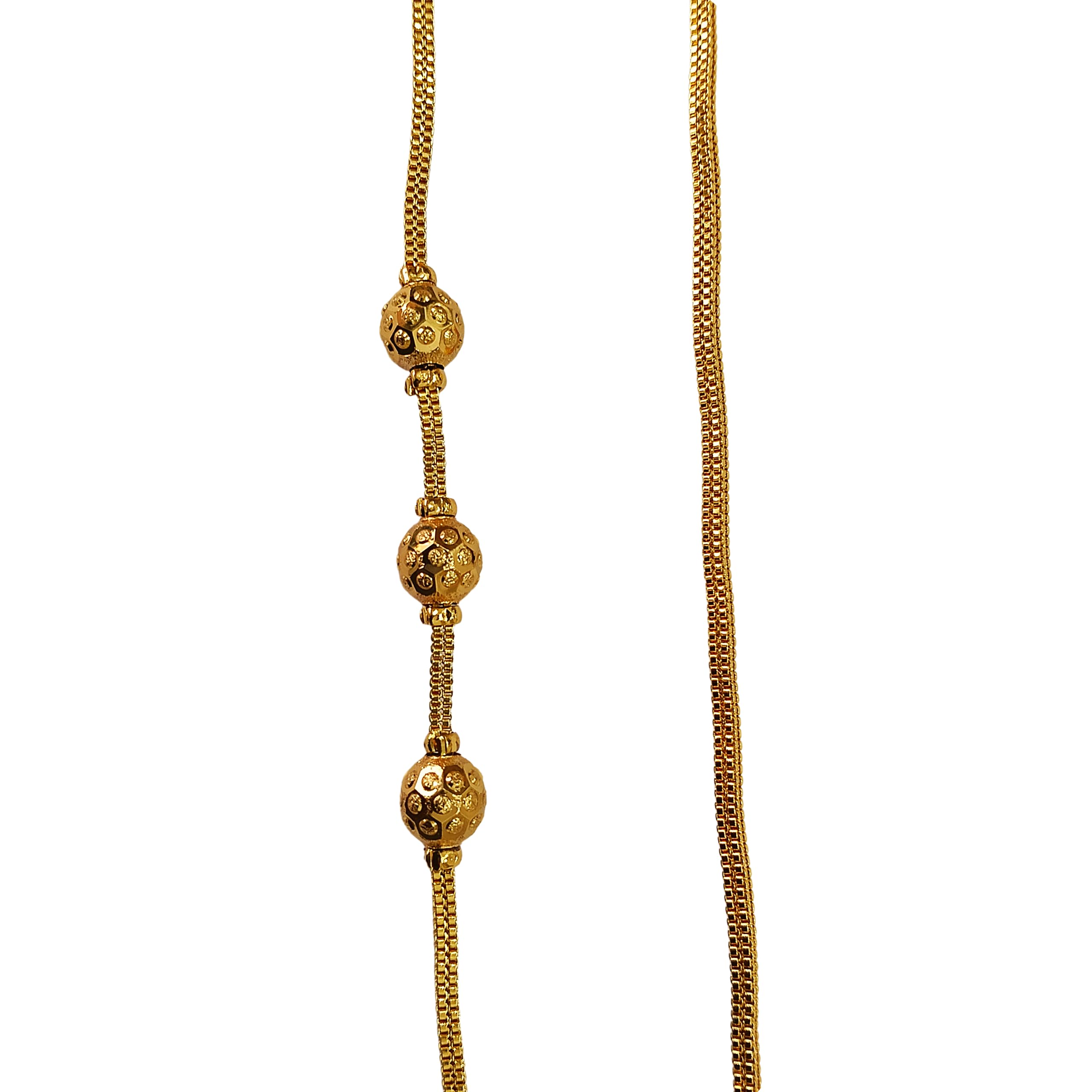 SKI JEWELL STATION ONE GRAM GOLD PLATED TRENDING MUGAPPU CHAIN, A TRADITIONAL AND MODERN STYLED PLAIN GOLDEN BALLS THAALI CHAIN, A PERFECT CHOICE FOR WOMENS & GIRLS (BALLS CHAIN)-image-49
