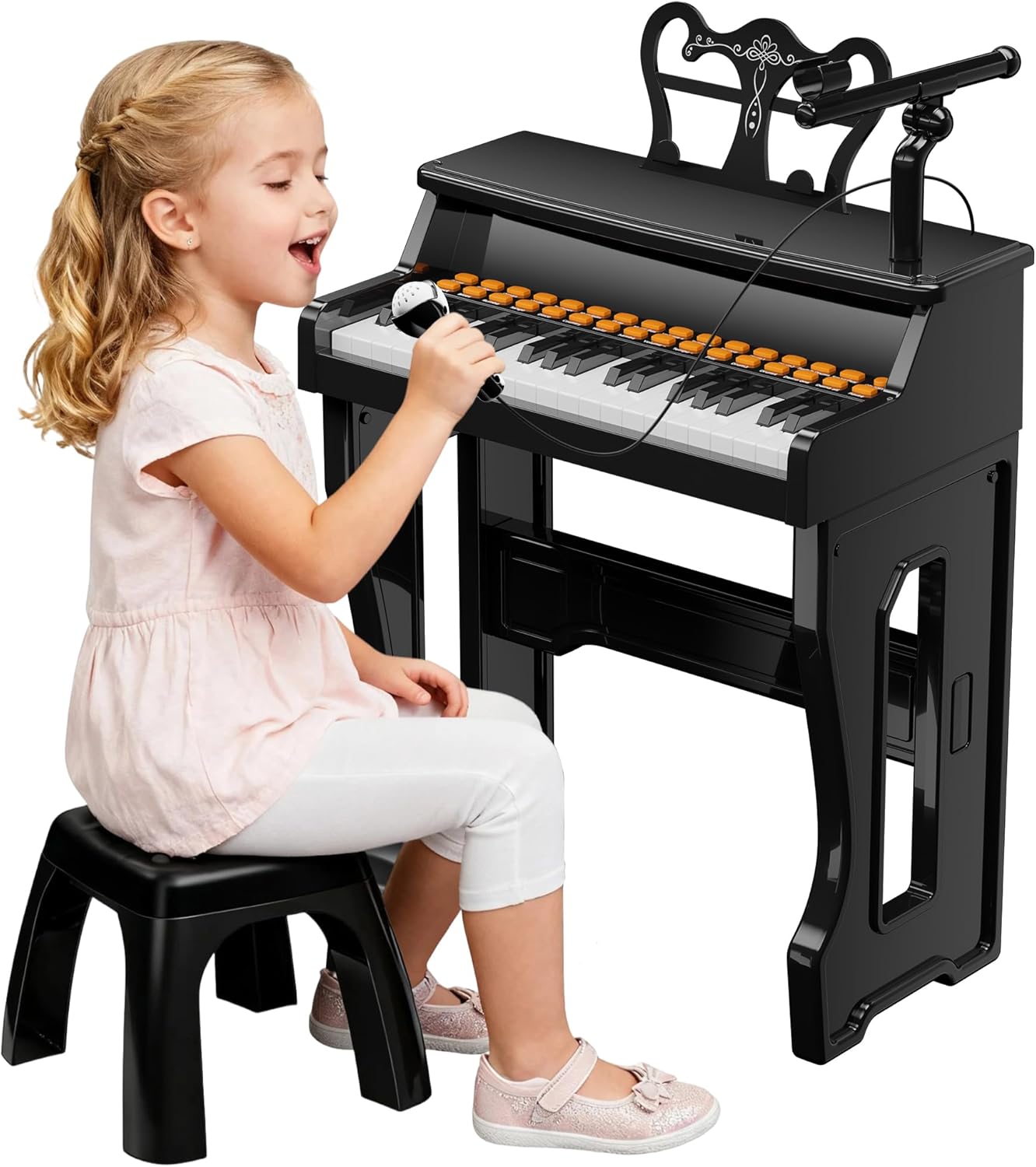 Keyboard Piano Toy for Kids 37-Key Toddler Keyboard Musical Instrument Mini Piano Educational Music Pianos Toys with Microphone, Christmas Birthday Gifts for Age 3 4 5 6 Years Old