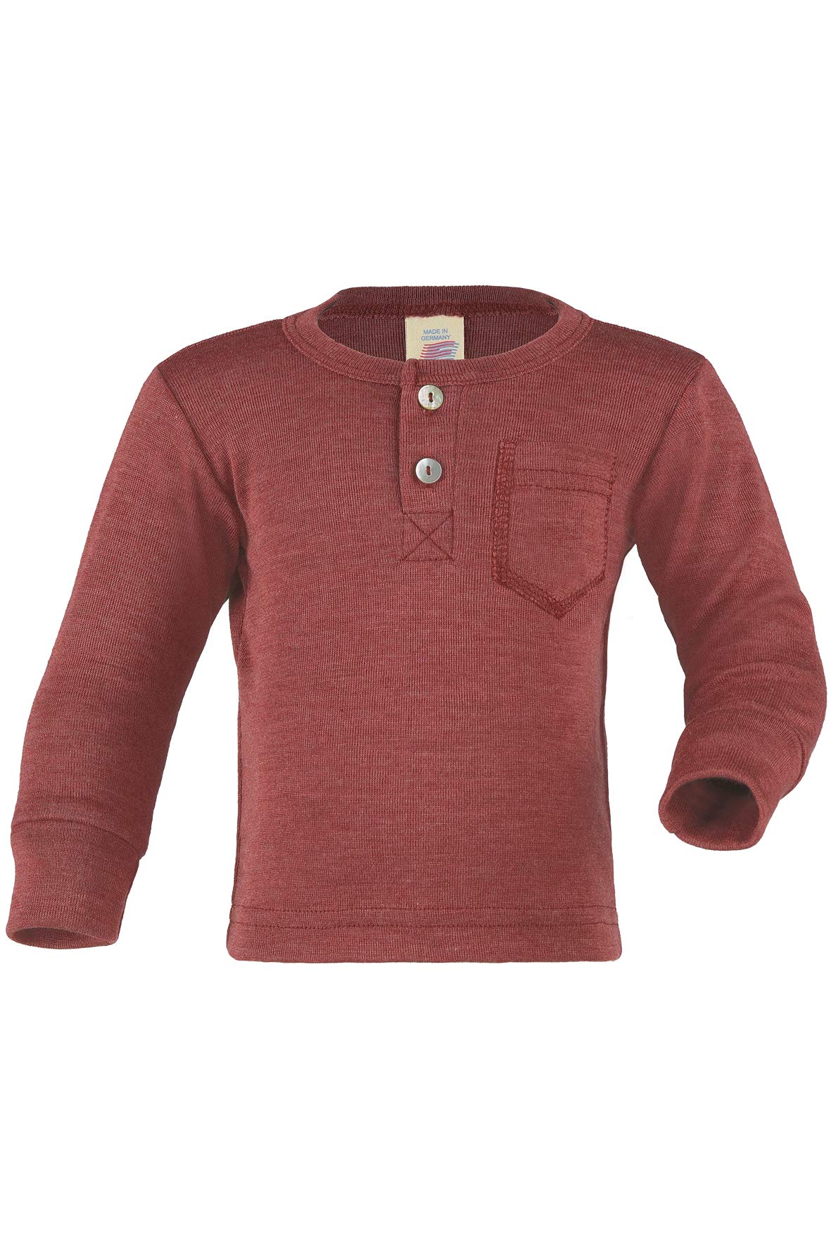 Engel Natur, Baby Shirt mit Knopfleiste, 70% Wolle (kbT), 30% Seide (110-116, Kupfer)