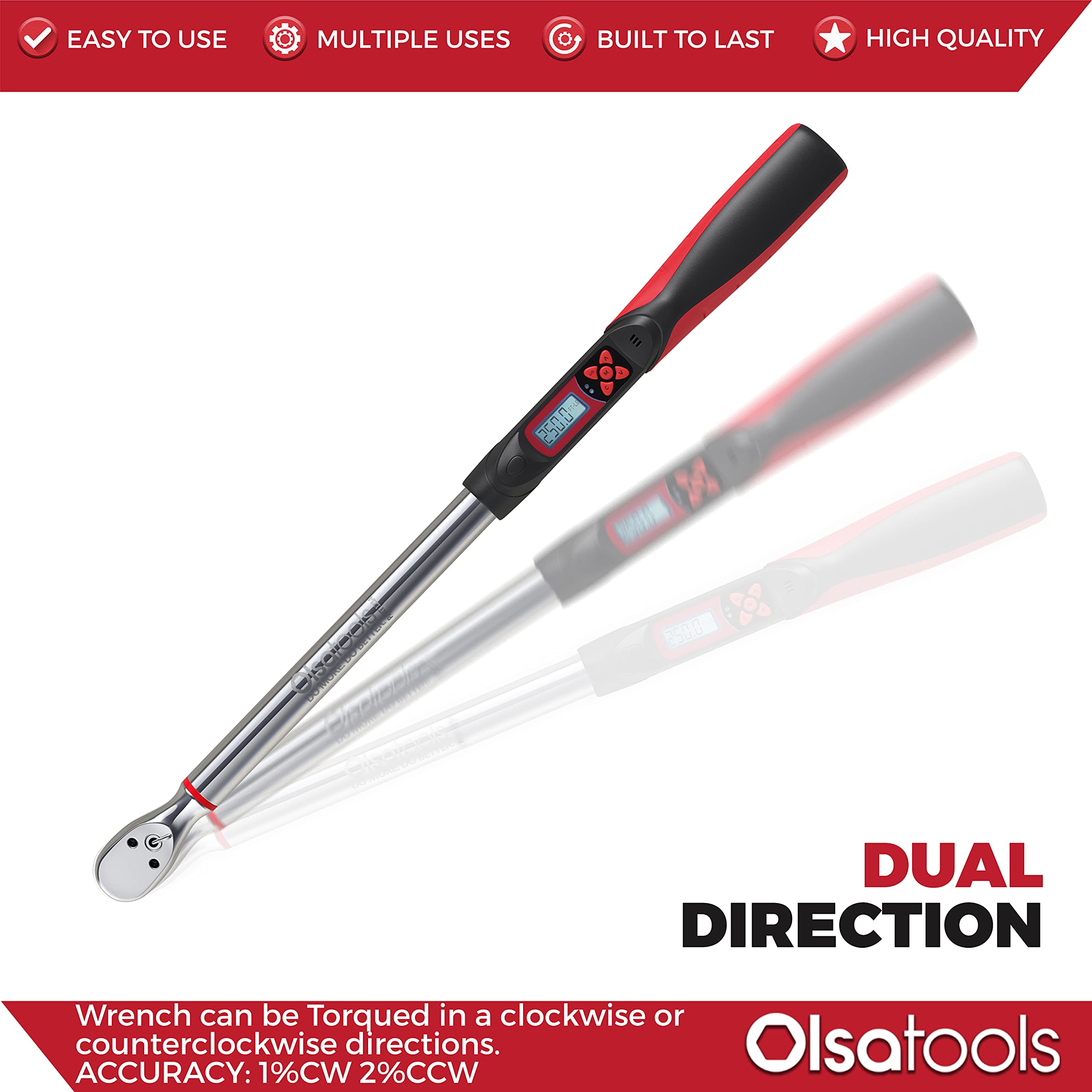 Olsa Tools Digital Torque Wrench, 1/2Inch Drive (12.5250 ftlb Torque