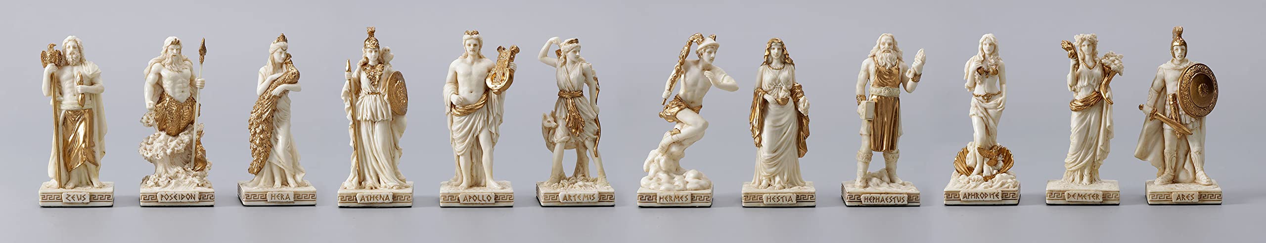 Veronese Design 3 1/4" Tall Greek Pantheon Gods Polyresin Figurines Hand Painted Miniature
