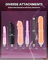 Vista 5 de SENSUA Máquina sexual automática, máquina de consolador de empuje con 6 accesorios y control remoto para mujeres, hombres, parejas, juguetes