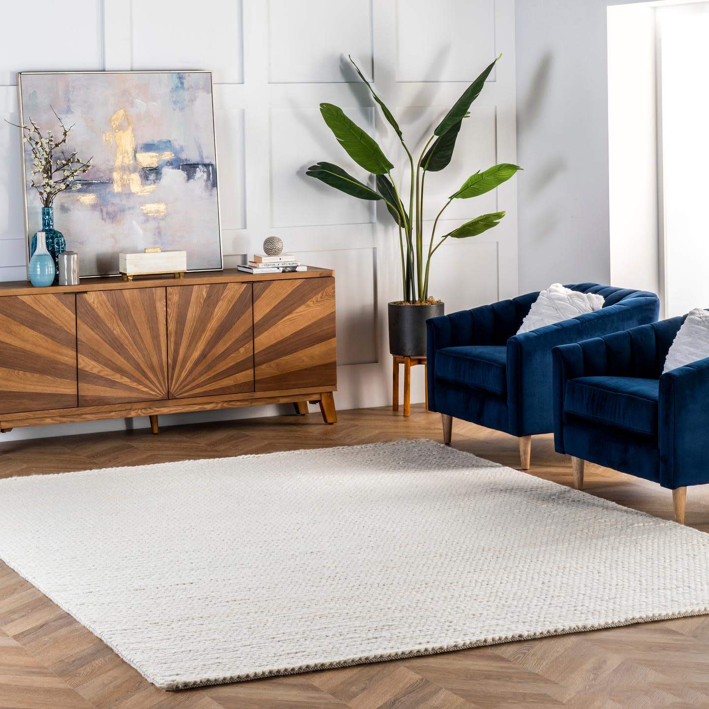 nuLOOM Penelope Braided Wool Runner Rug, 2' 6" x 6', Offwhite 2 ft 6