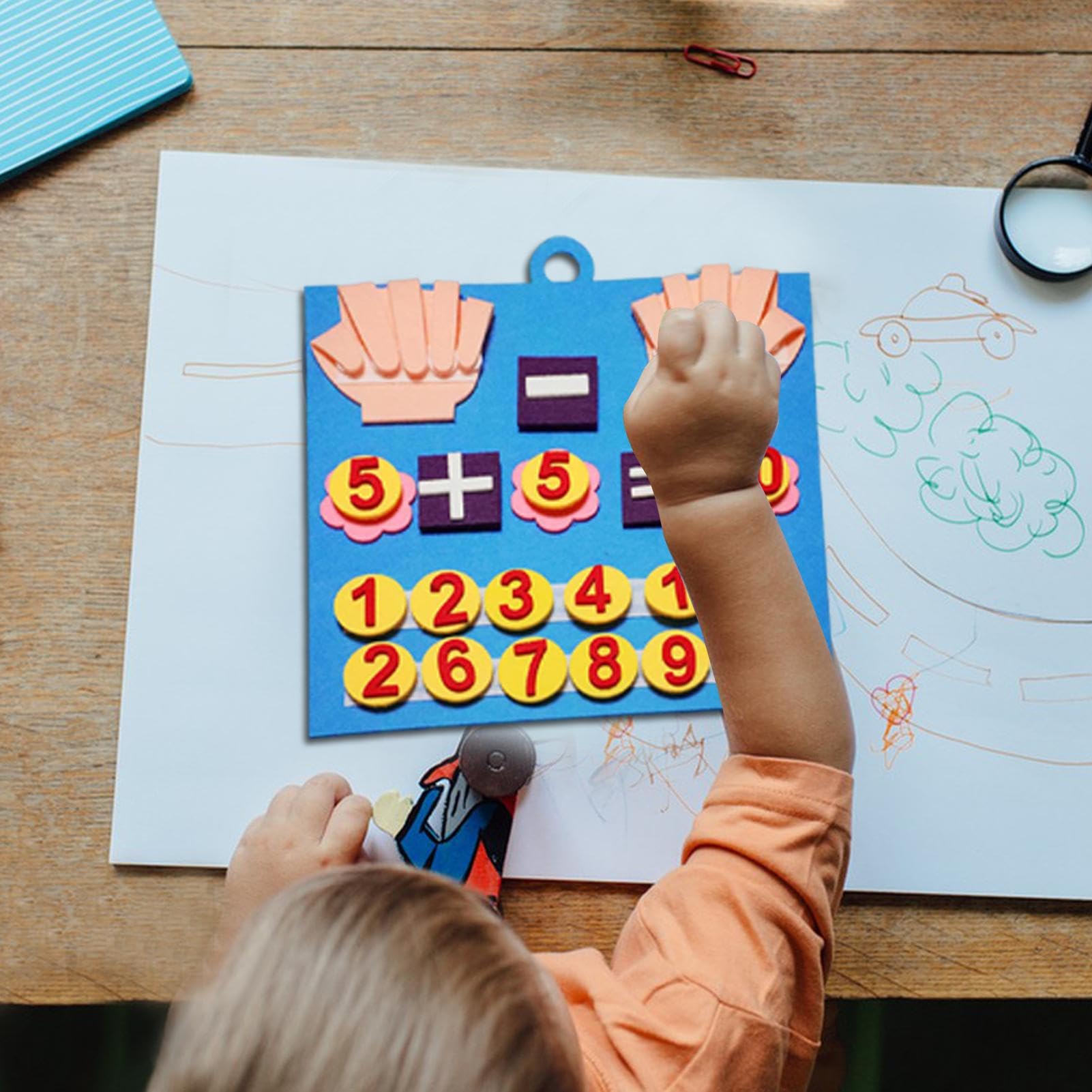 Tavola In Feltro – Giocattolo Per Contare I Bambini, Numeri Con Le Dita | Set Di Manipolazione Matematica Prescolare, Gioco Di Educazione Precoce, Per L'apprendimento Di Addizioni E Sottraz