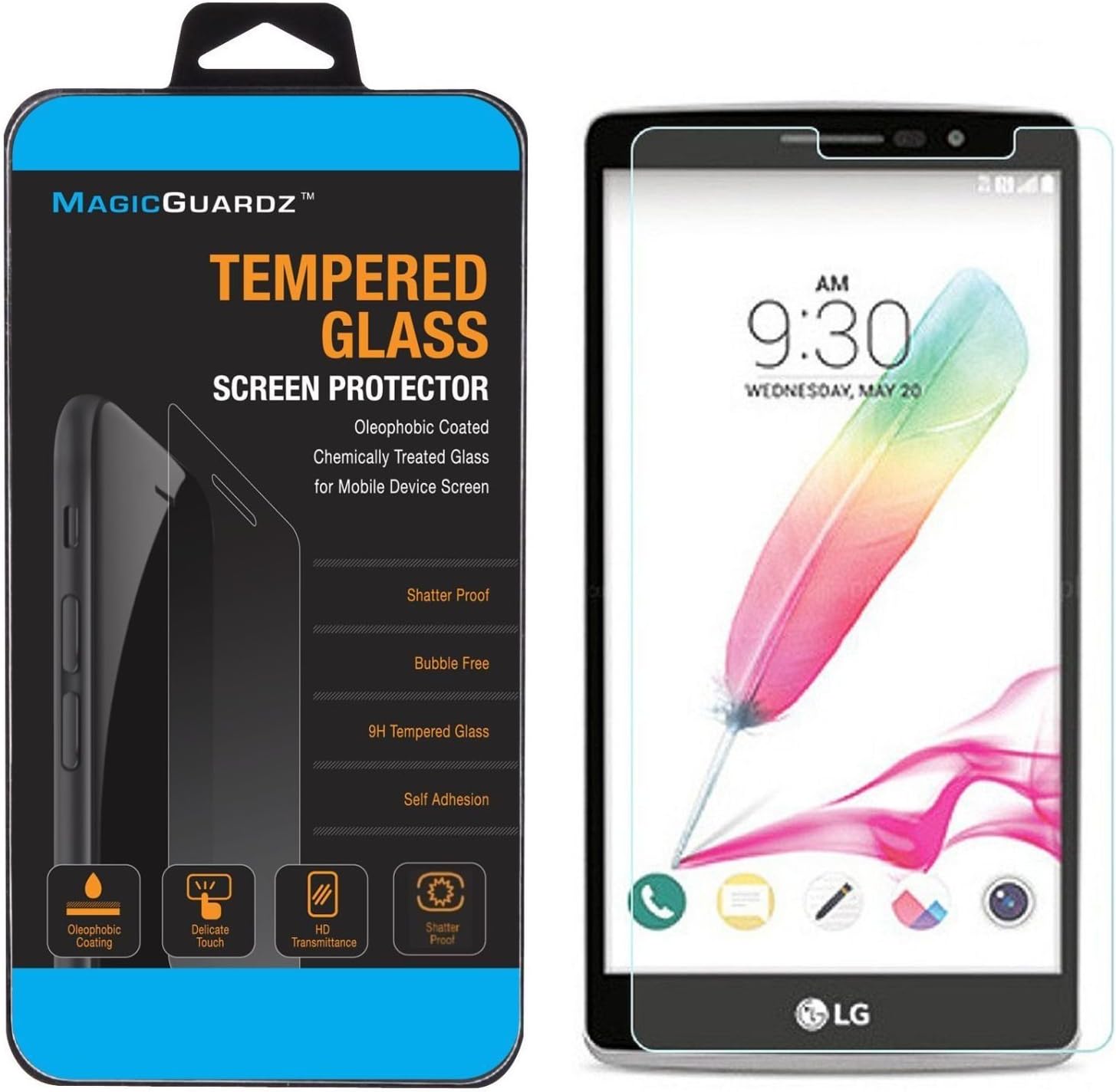 MagicGuardz®, Made for LG G Stylo LS770, Premium Real Tempered Glass Screen Protector Shield, Retail Box