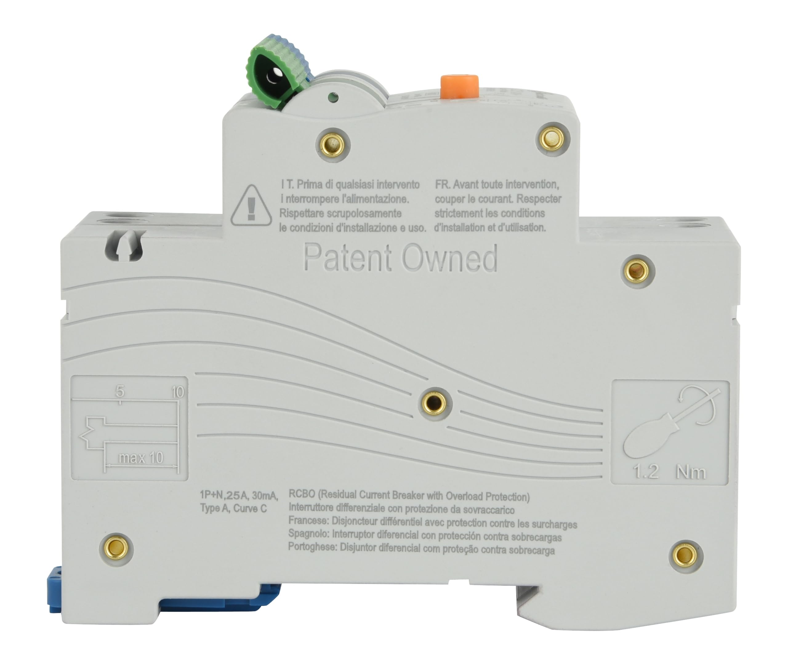 Electraline 87013 Interruttore Magnetotermico Differenziale (RCBO), 25A, Tipo A, Curva C, Sensibilità 30mA, Connessione 1P+N,