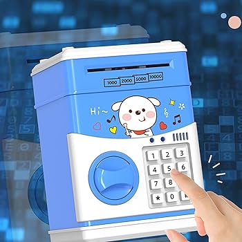 Amazon.co.jp: 子供用貯金箱 電子貯金箱 金庫型 4桁暗証番号