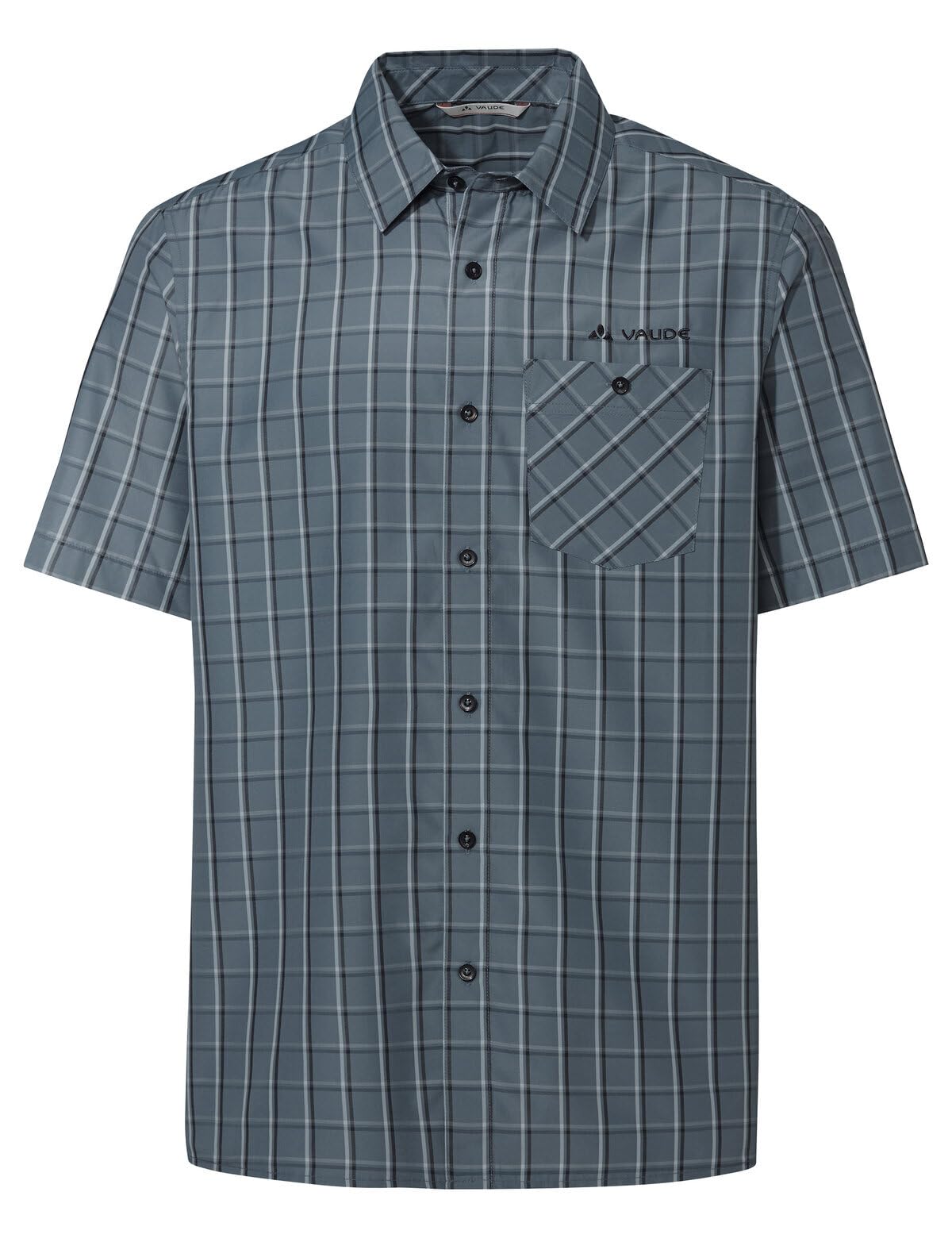 VAUDE Albsteig Shirt III – Herrenhemd aus Lyocell mit UPF 50, Kurzarm-Hemd schnelltrocknend und kühlend, 147 g – ideal zum Wandern – Heron, Größe: L | Herrenhemd aus Lyocell mit UPF 50 – Kurzarm-Hemd schnelltrocknend und kühlend – 147 g – ideal zum Wand
