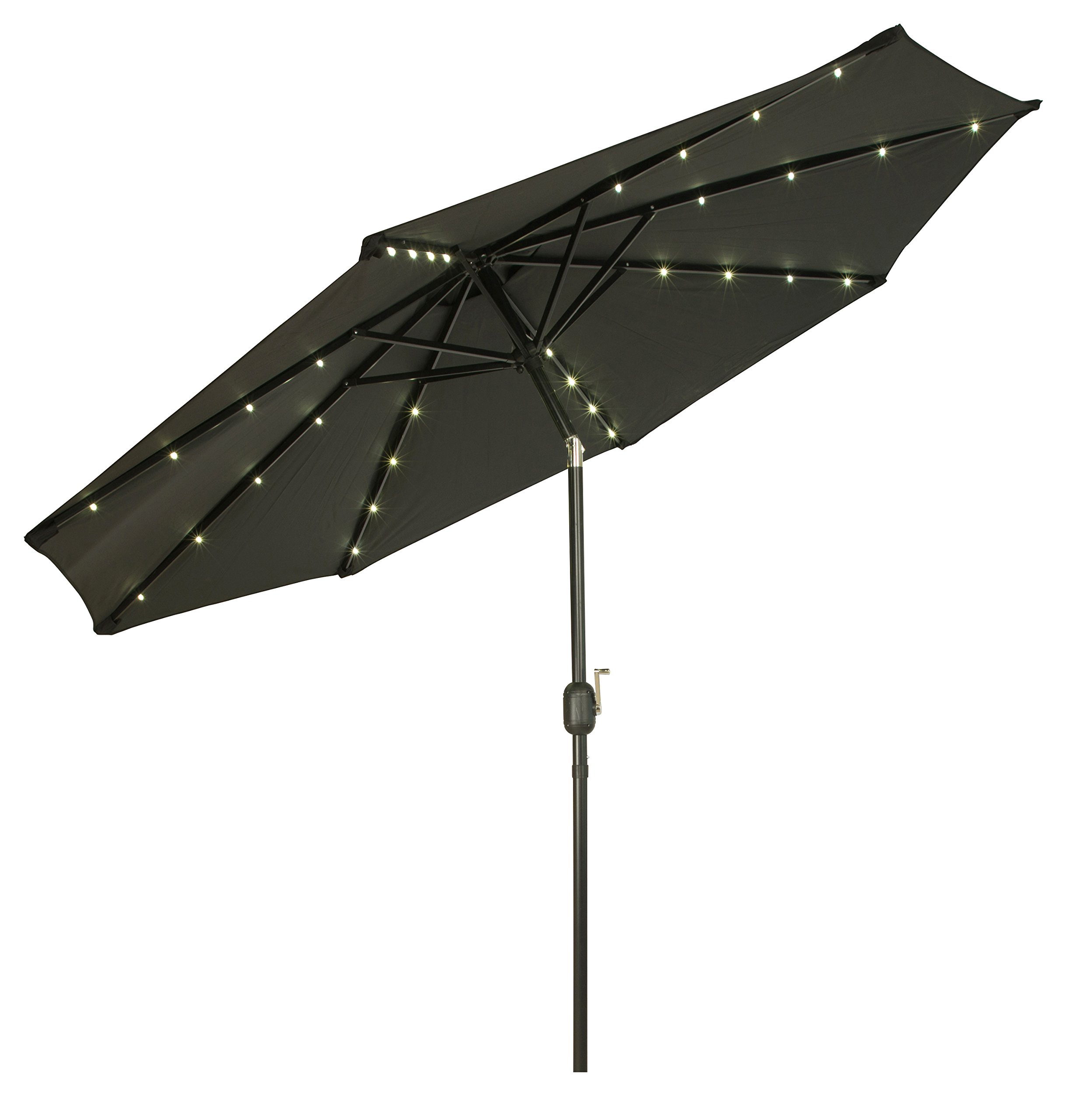 Trademark Innovations Deluxe Solar Powered LED Lighted Patio Umbrella - 9'