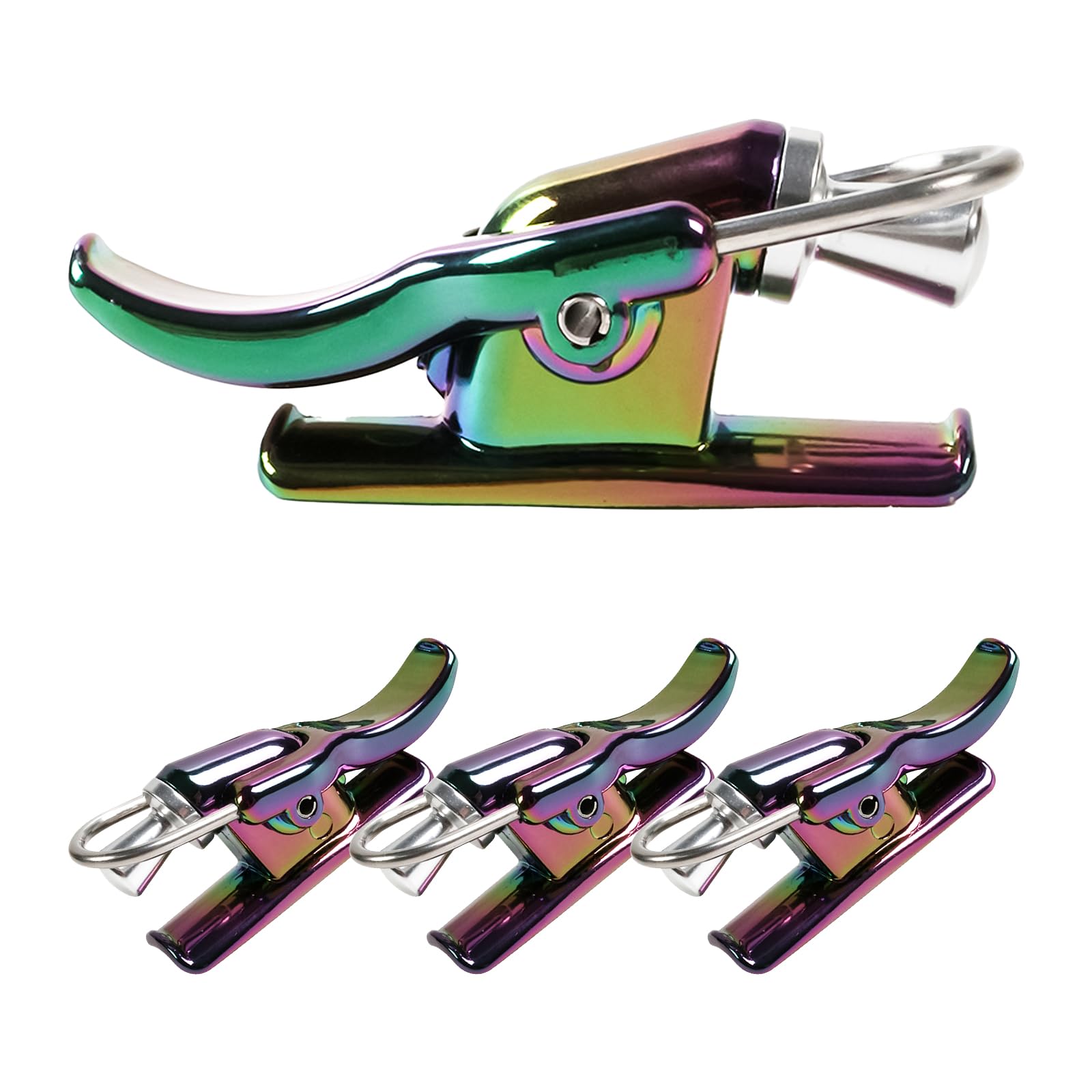 4 Pcs Sea Fishing Casting Trigger, Cannon Shape Surf Fishing Trigger aid Sea Fishing Casting Trigger with Thumb Button Fish Rod Bait Launcher Fixed Spool Casting Aid for Pole Rod Beach