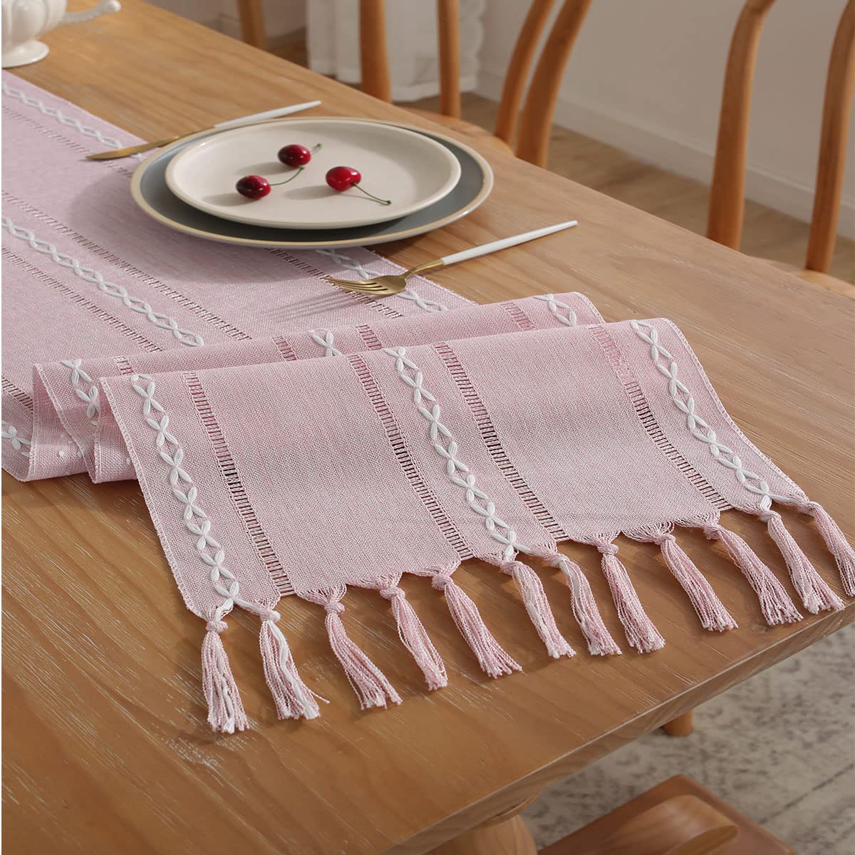Runner Da Tavola Runner Da Tavolo Farfalla Colorata In Stile Giapponese Con Nappa Lunga Resistente Al Calore Cotone Lino Tovaglia Da Pranzo Bandiera Per La Festa Nuziale Tavolino Decorazioni Per La Ca