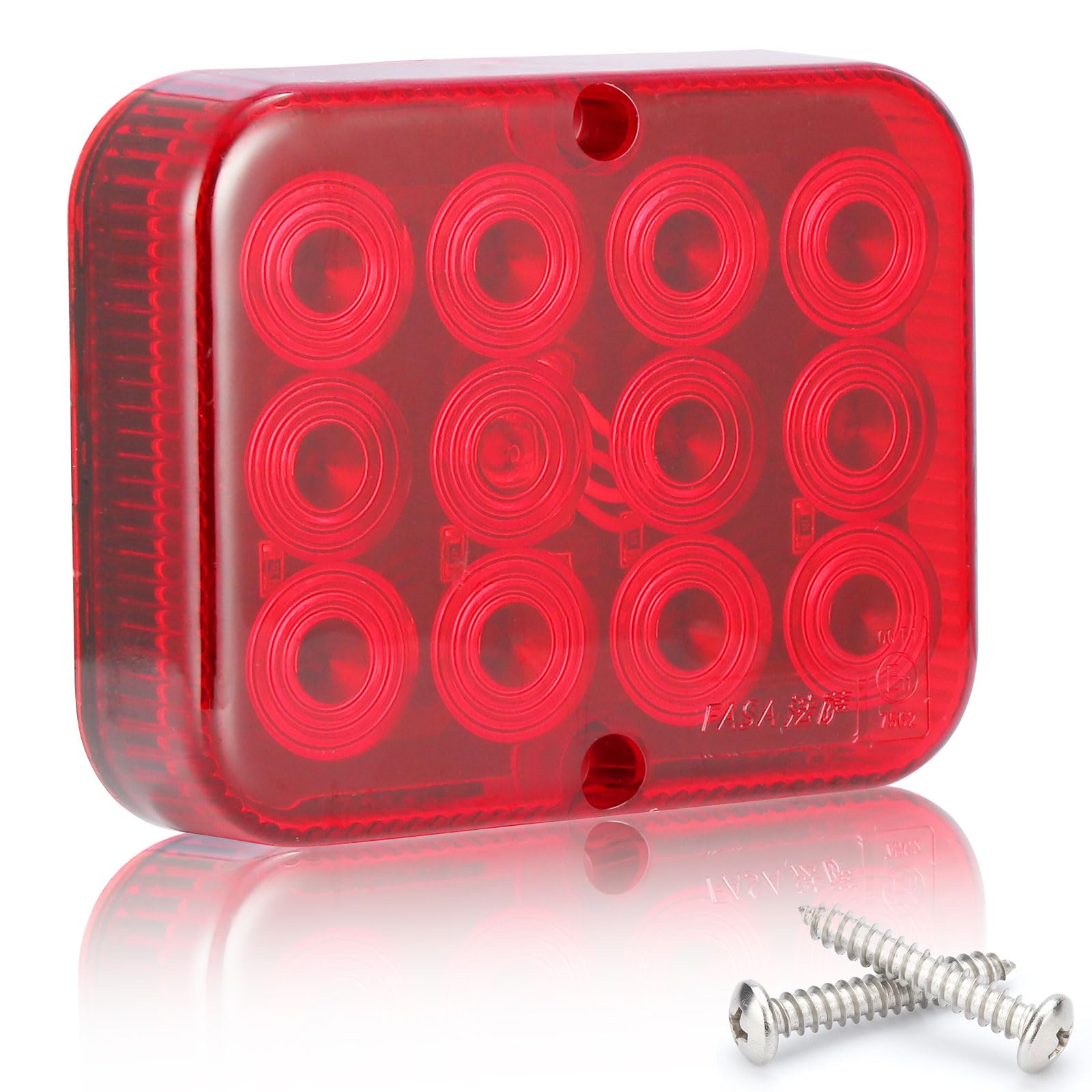 1 x tylne światło przeciwmgielne LED, światło przeciwmgielne, czerwone 12 V, znak kontrolny E, wodoszczelne, do samochodów osobowych, traktorów, przyczep kempingowych, tylnych świateł