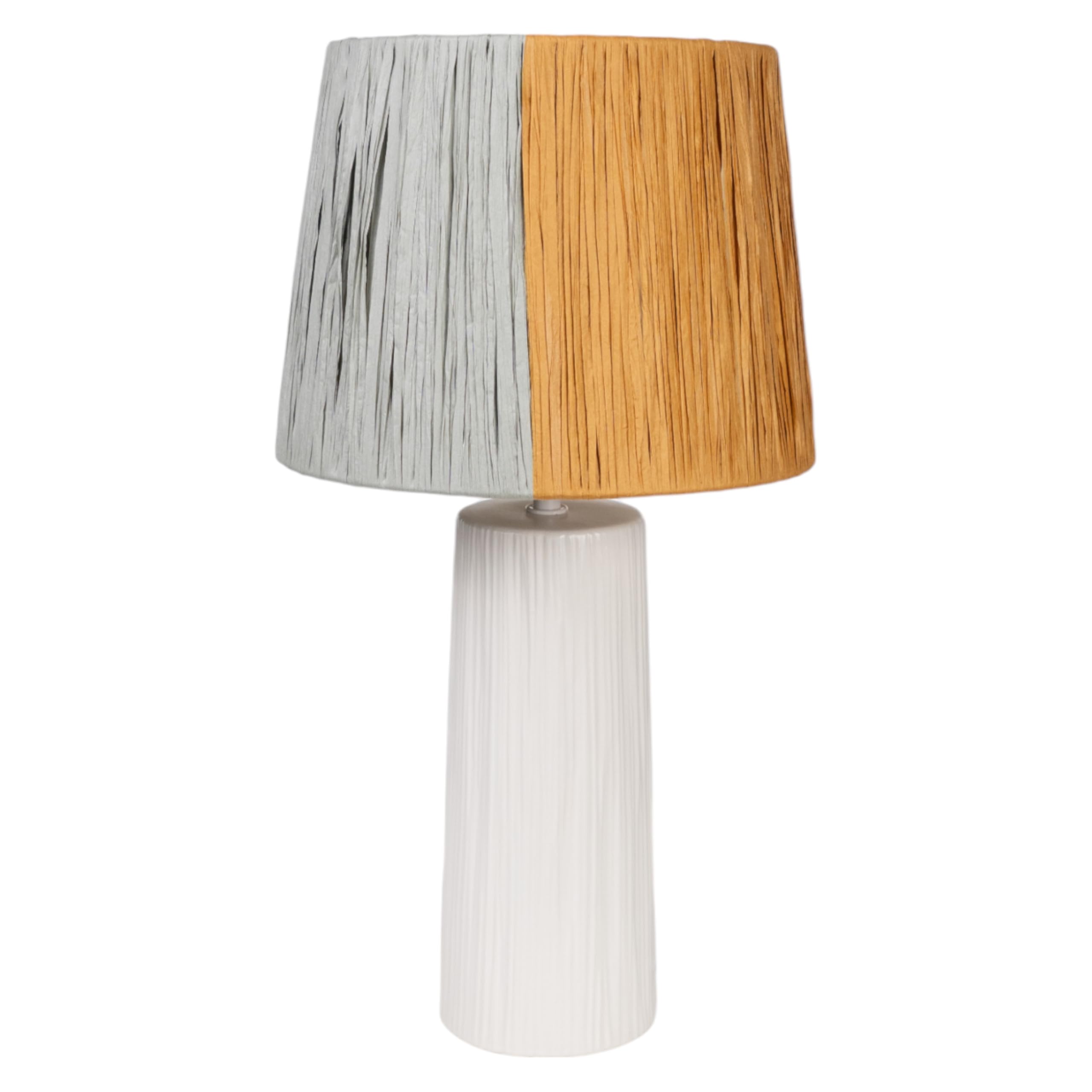 LAMPARA CERAMICA BLANCA PANTALLA COLORES CUERDA