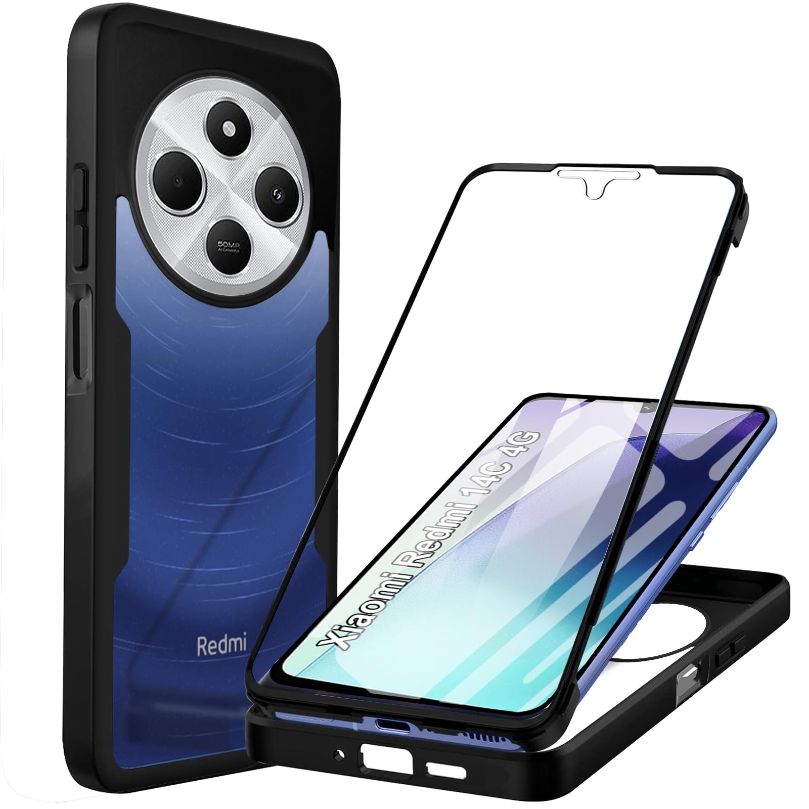 Custodia 2in1 Ibrida Xiaomi Redmi 9 Antiurto 360 Gradi Nera Custodia Ibrida 2in1 Per Xiaomi Redmi 9 - Protezione 360° Antiurto Con Doppio Strato | Nero Redmi 9 Cover - Foto 9