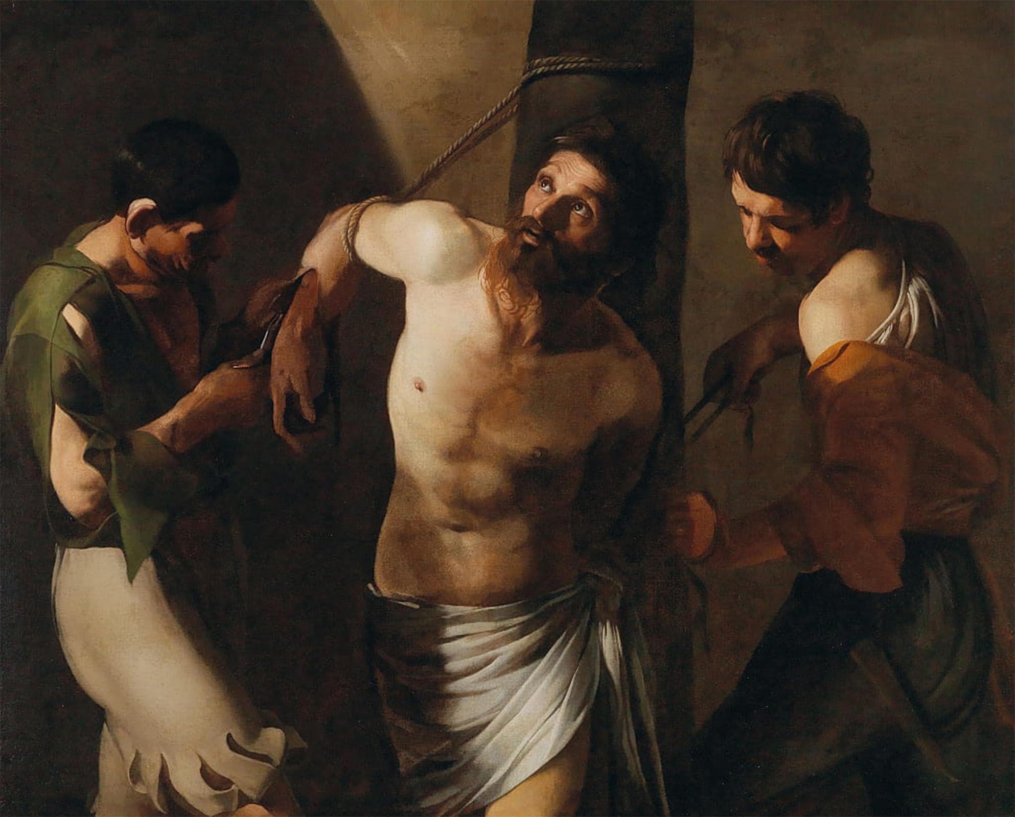 RZHRHJES Famous Painting Poster Art Canvas Print Retro Picture the Martyrdom of Saint Bartholomew by Bartolomeo Manfredi Poster Wall Art for Office Decor 60x90cm