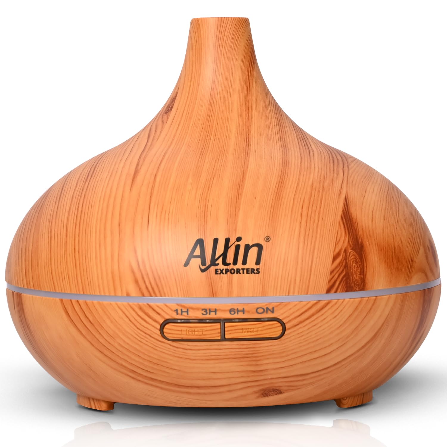 Allin Exporters 300ml Aromatherapy Diffuser with 7 Color Changing LED Lights 4 in 1 Ultrasonic Humidifier Essential Oil Cool Mist Aroma Timer for Home Baby Bedroom Office (1Pc)