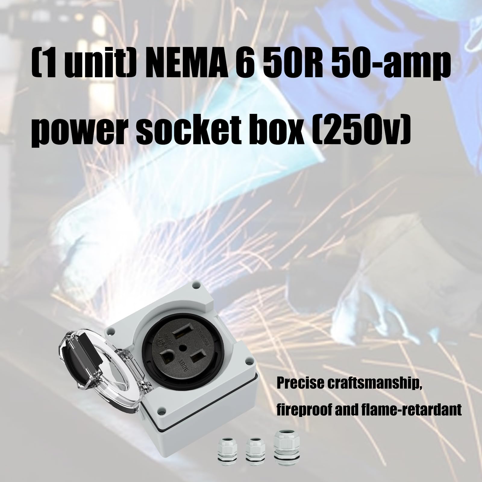 50 prese, con filettatura 6 50R, facile installazione, ABS, 250 V, per garage, applicazioni da officina, forte costruzione in ABS