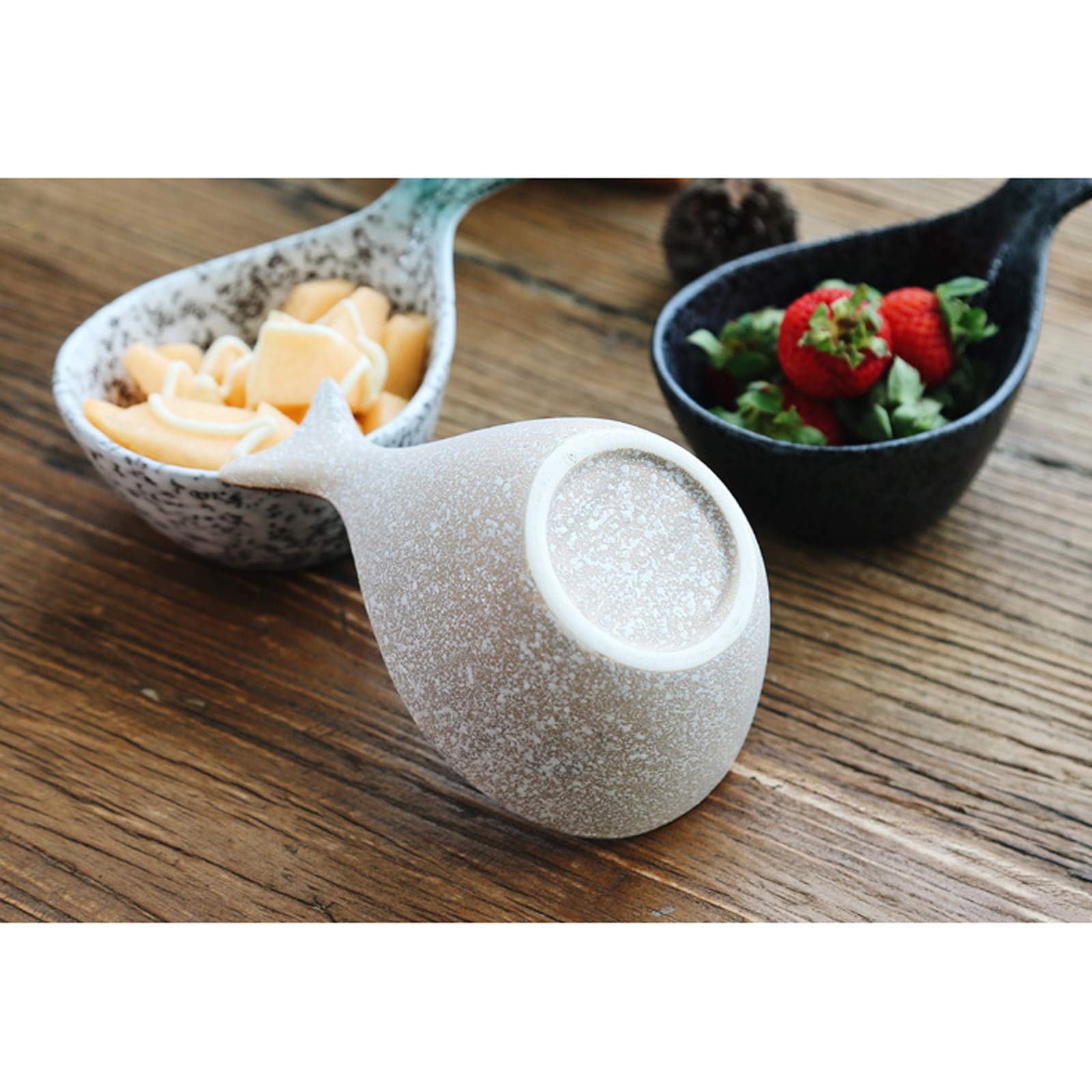 Ciotoline Aperitivo Salsa Piatto Divertente Insalata di Frutta a Forma di Pesce Dessert Ciotola di Tuffo in Ceramica/immergere Ciotole per Salsa di Pomodoro, soia e Altri Party Cena - Set di 4 (7,7