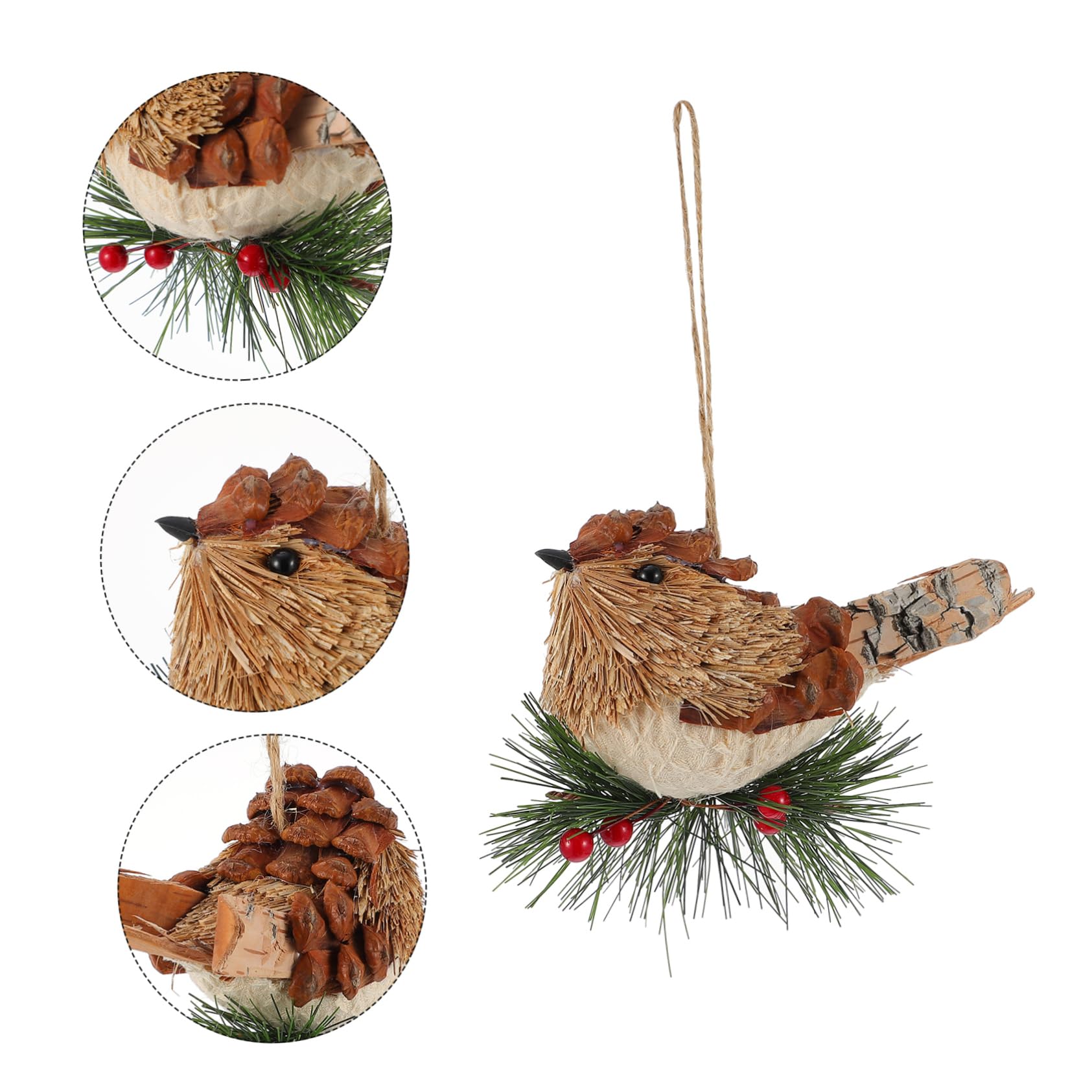 ABOOFAN 3 STK Stroh- -Charme Christmas-Decorations Christmas decoations Anhänger zum Aufhängen am Weihnachtsbaum Hausverzierung Lichthausdekorationen für zu Hause Handdekor Handbuch