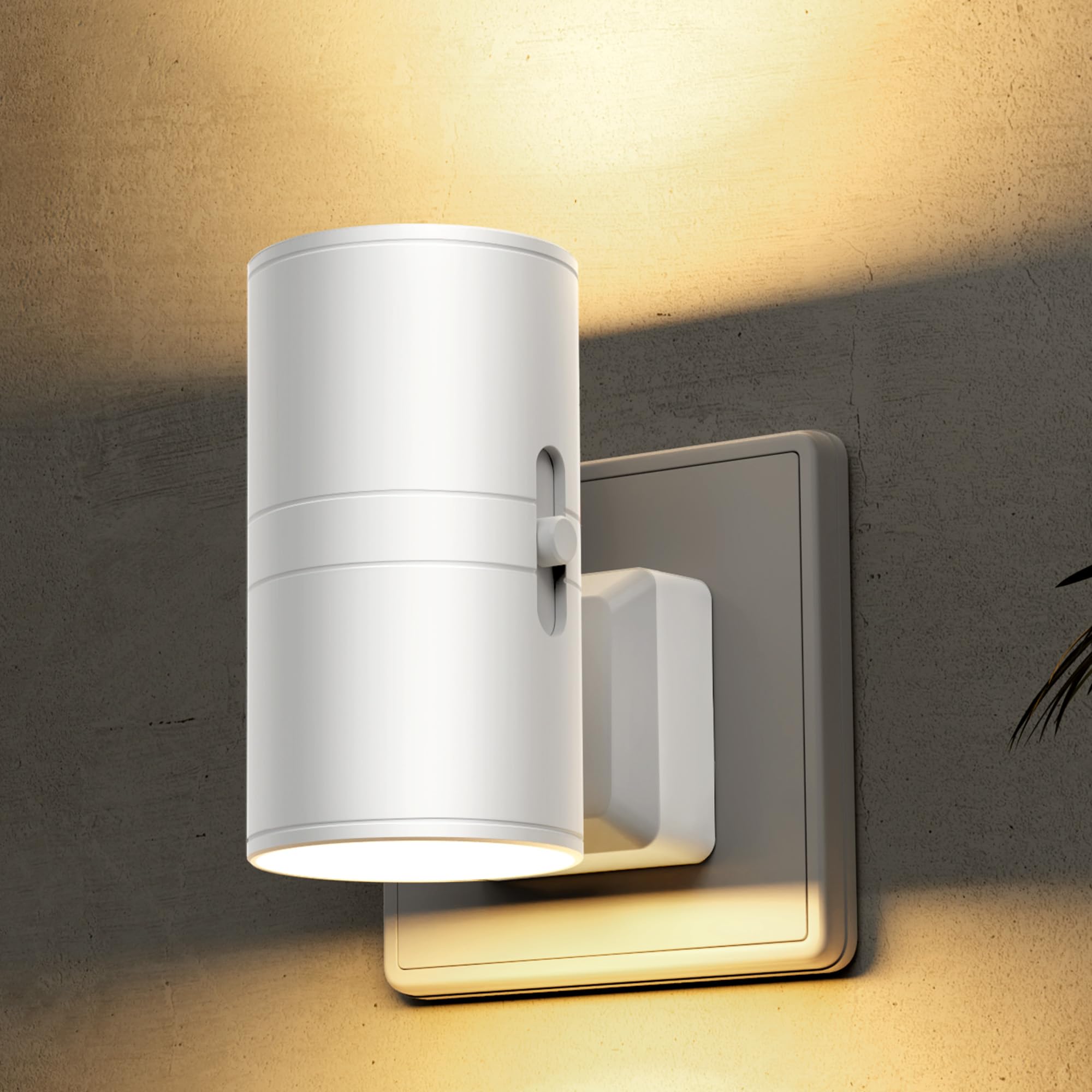LOHAS-LED Nachtlicht Steckdose mit Dämmerungssensor, dimmbar, Weiß | 1W LED Steckdosenlicht, 0-100 lm, 3000K Warmweiß, Weiß Zylinder Design für Flur, Treppe, Schlafzimmer und Küche, 1 Stück