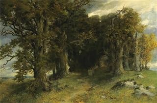 MVOVZQCV Vintage Prints Picture portrait painting the Sacred Grove by Ferdinand Leeke Classic Canvas Paintings for Office Decor 60x90cm